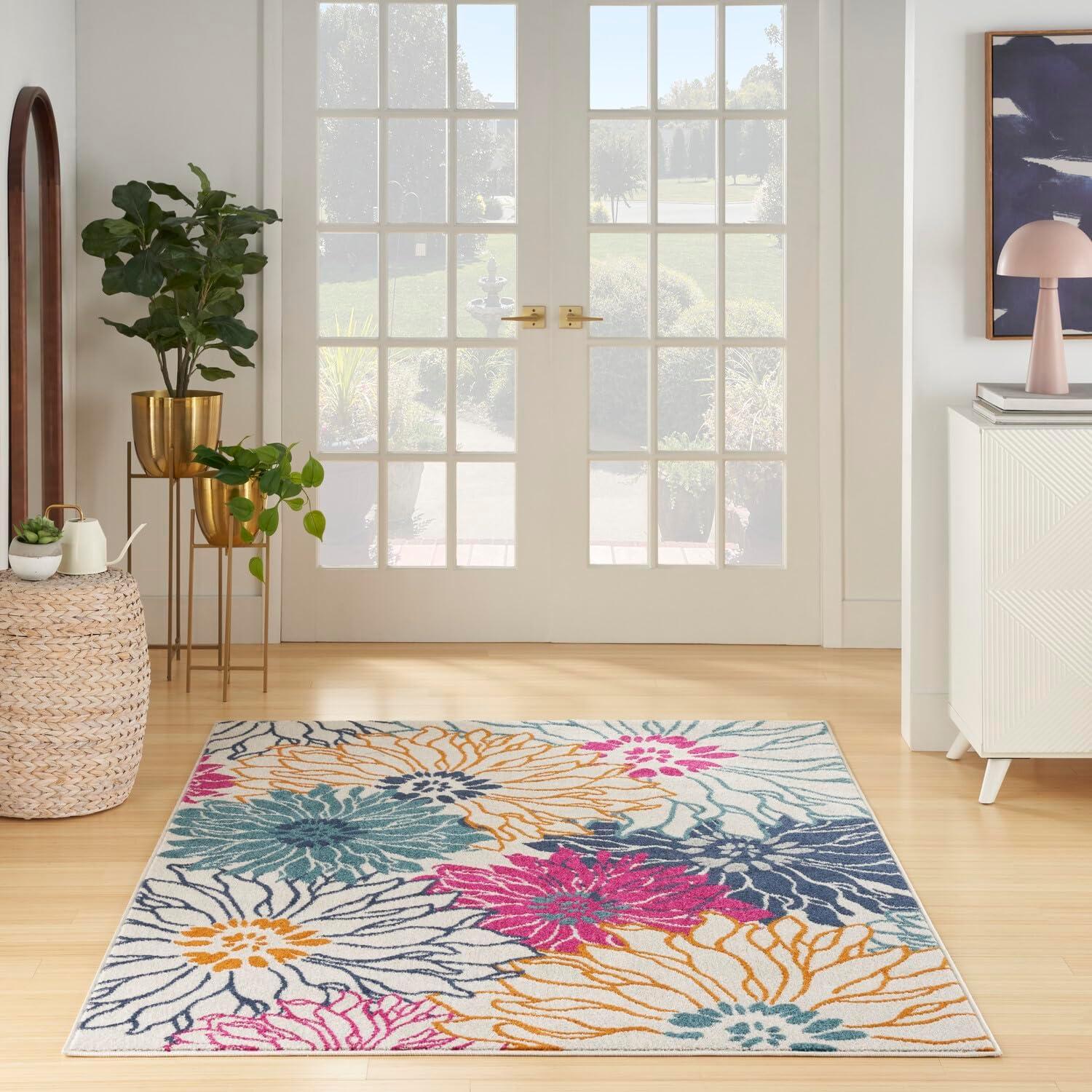 Nourison Passion Bohemian Transitional Floral Indoor Area Rug Ivory/Multi 8' x 10'