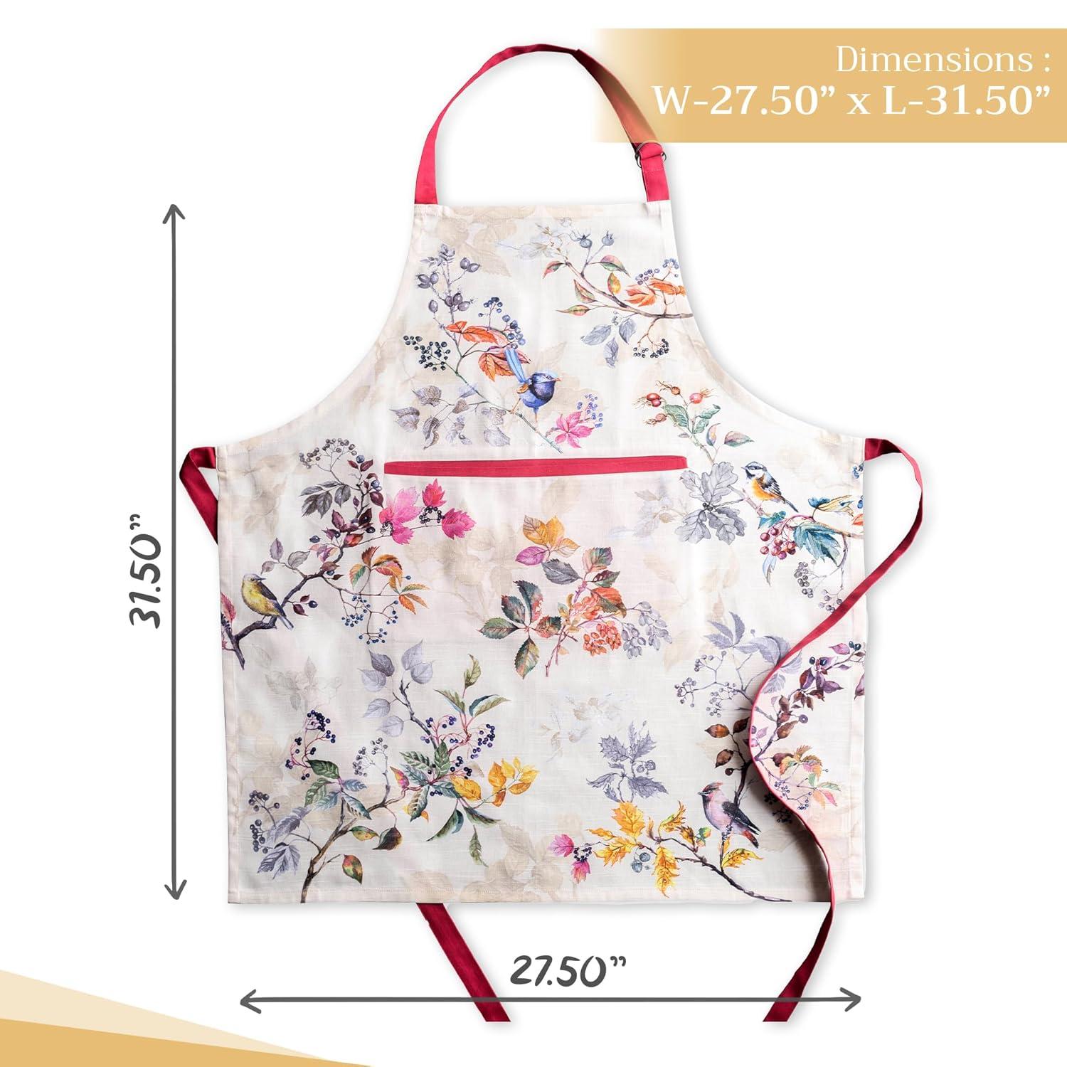 Maison d' Hermine 100% Cotton Apron for women with Pocket Kitchen Chef Apron for Men Cooking Gardening Server Waitress Maid