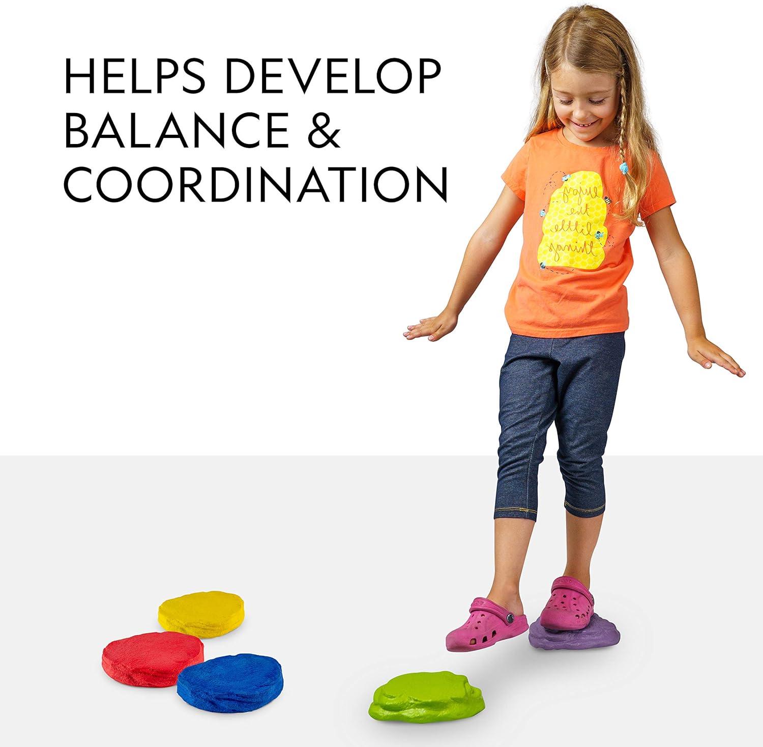 Bright Multicolor Foam Balance Stepping Stones for Kids