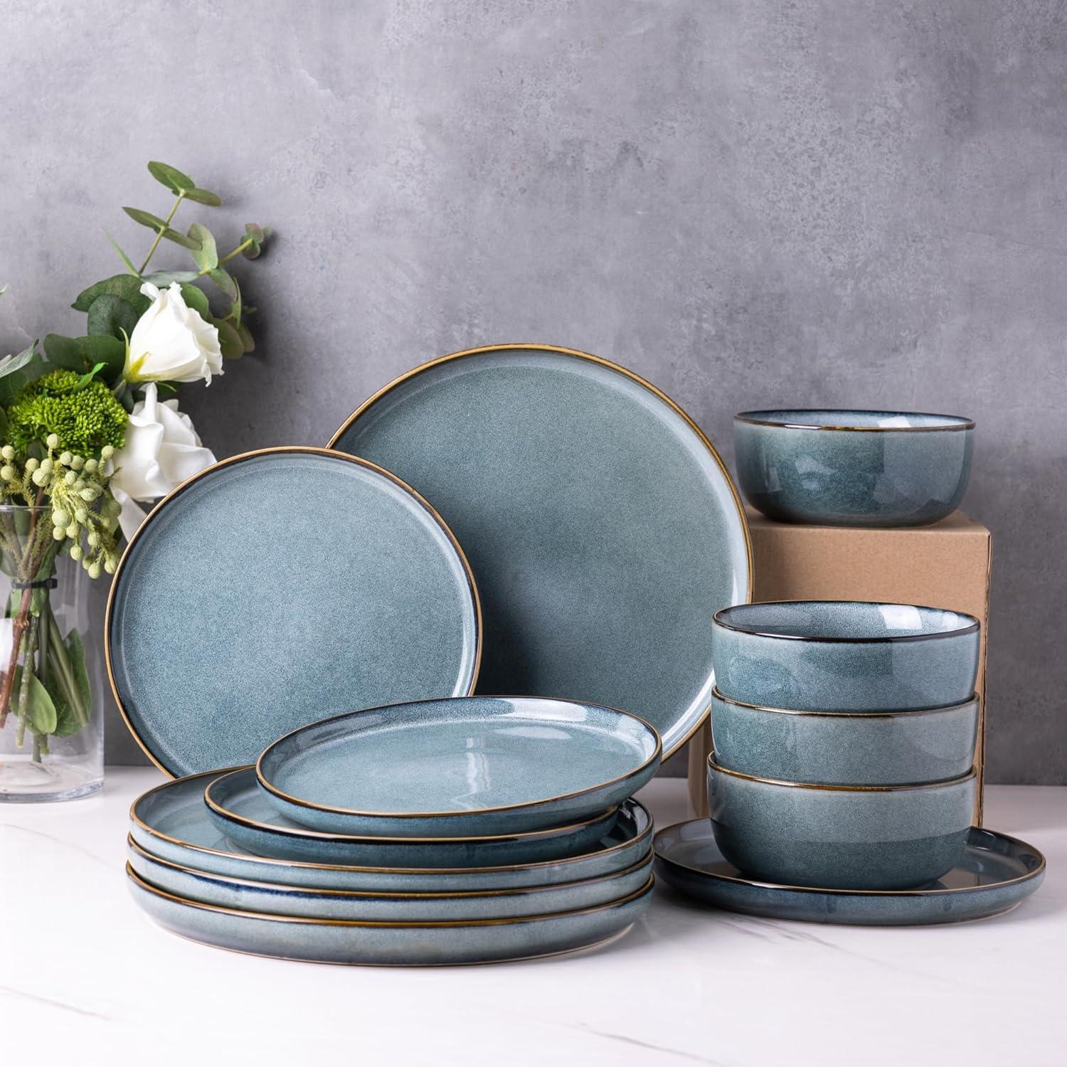 Latris 12 Piece Stoneware Dinnerware Set - Service for 4