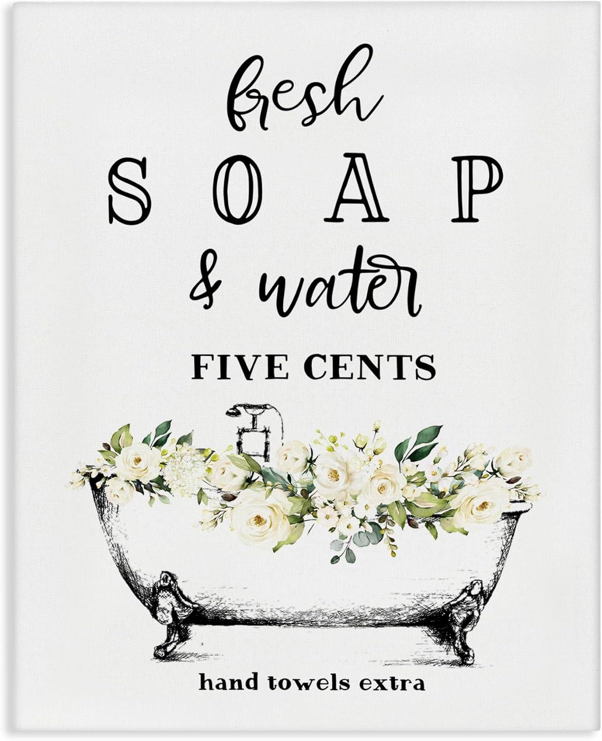 Fresh Soap and Water Floral Canvas Wall Art 16x20