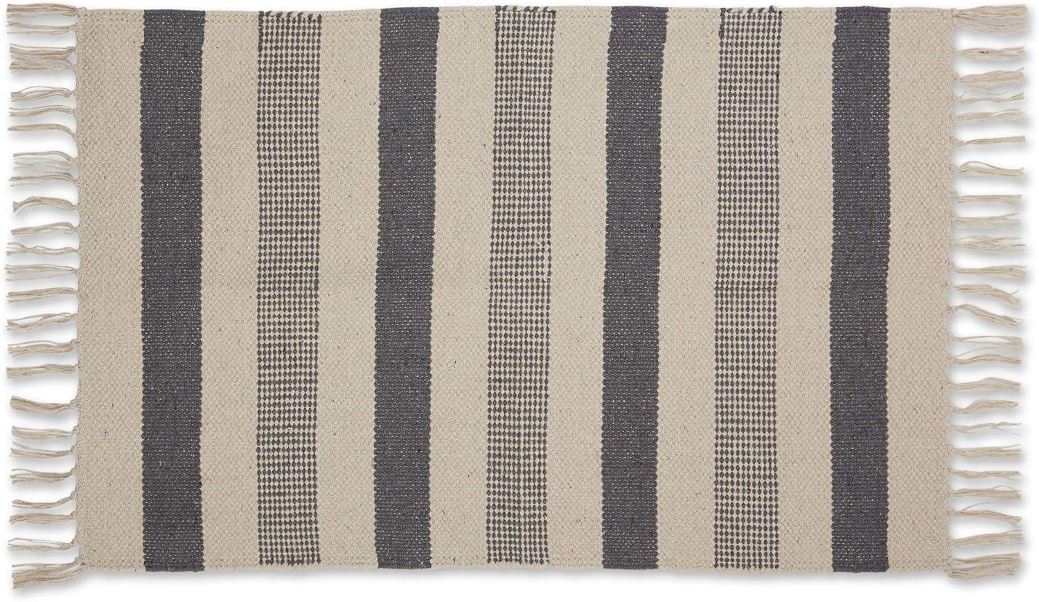 Gray Combo Stripe Hand-Loomed Rug 2x3 Ft