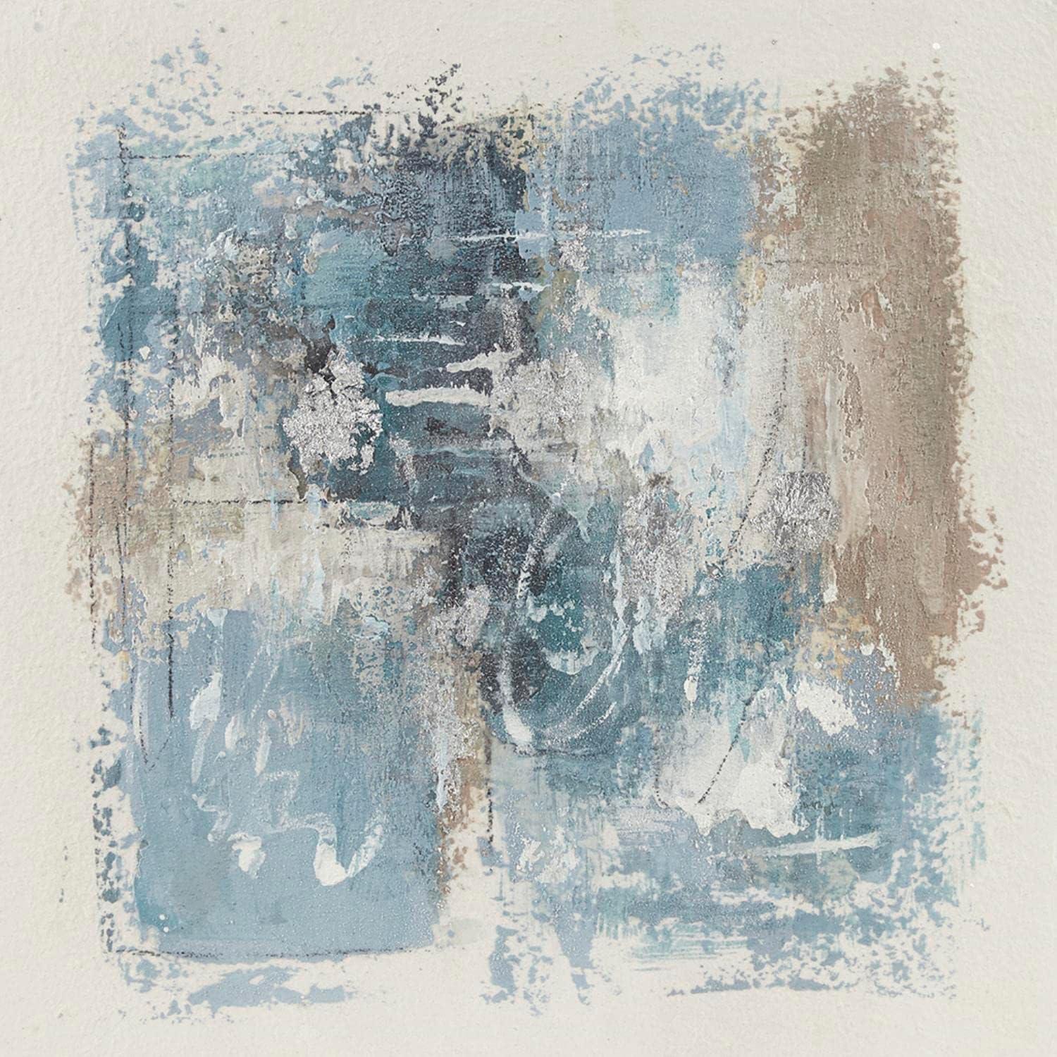 Madison Park Ashlar Modern Wood Abstract Rice Paper Single Piece in Blue