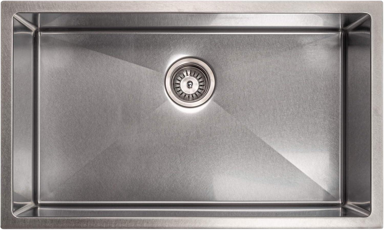 ZLINE 30 in. Meribel Undermount Single Bowl Satin Stainless Steel Kitchen Sink with Bottom Grid (SRS-30S)