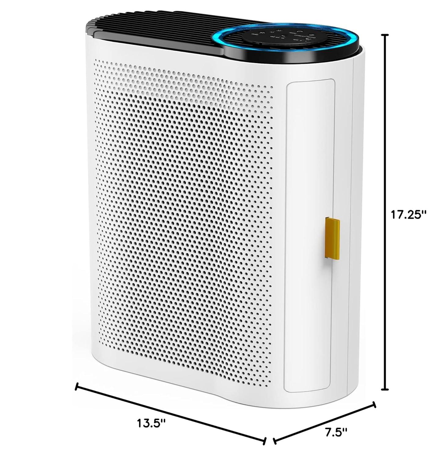 Open Box AROEVE Air Purifier with Air Quality Sensors H13 True HEPA Filter, MK04 - White