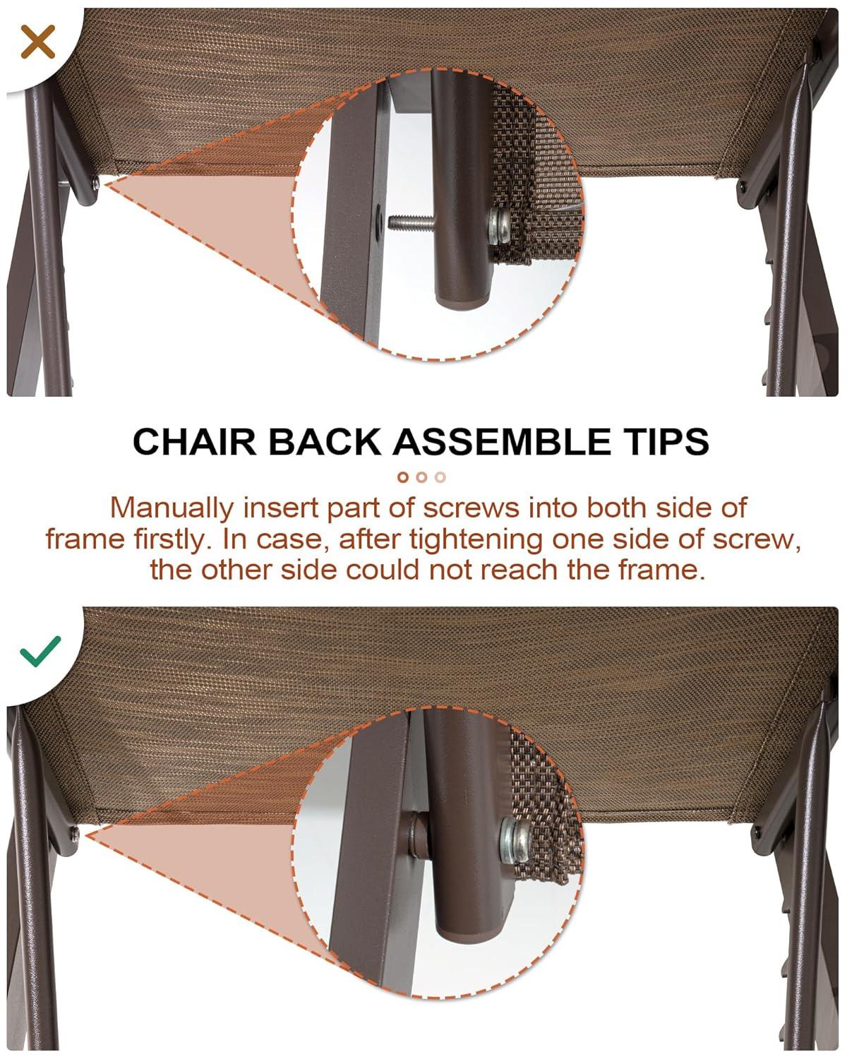 Crestlive Products Tumbonas Ajustables de Aluminio para Patio Exterior (Juego de 2) con Brazos - Ver Imagen Marrón