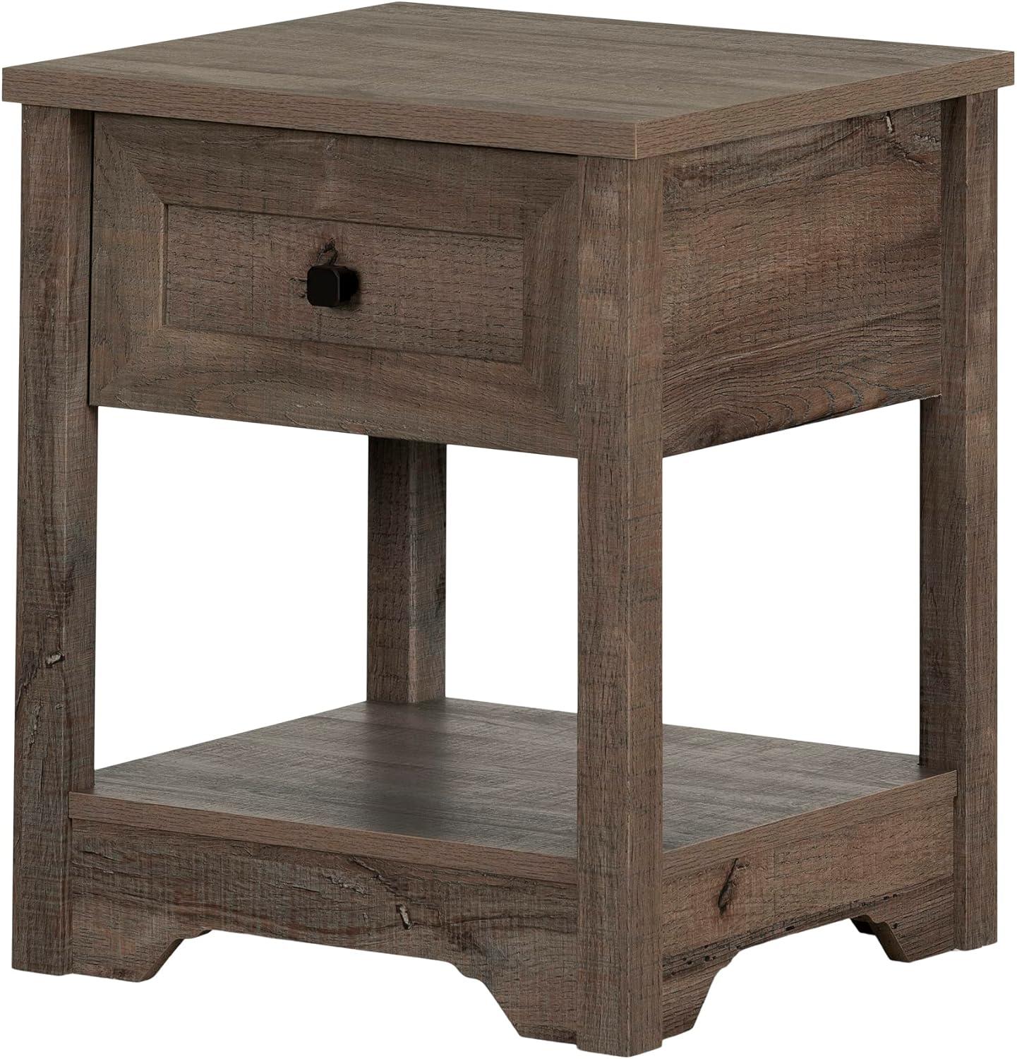 Fall Oak Farmhouse Nightstand with Shaker-Style Drawer