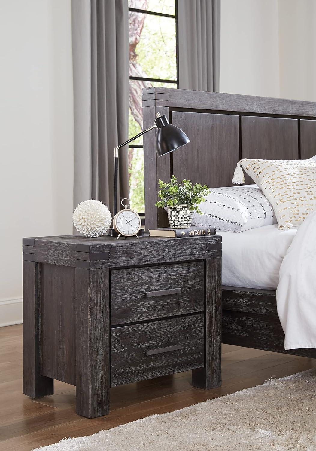 Modus Meadow 2 Drawer Solid Wood Nightstand in Graphite