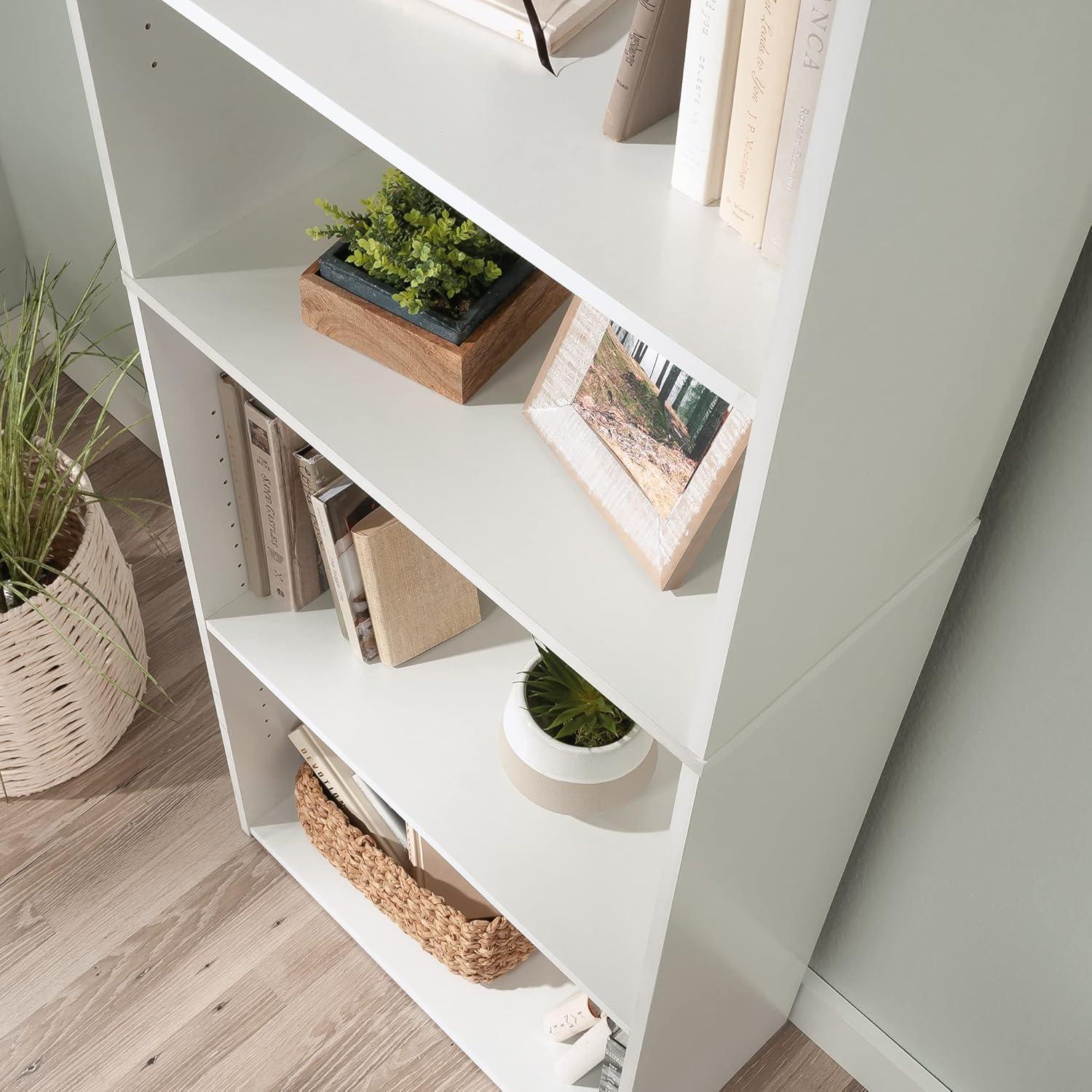 Sauder Beginnings Engineered Wood 5-Shelf Bookcase in Soft White