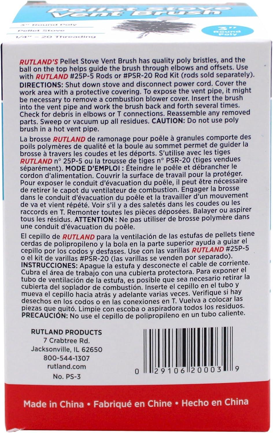 Rutland Round Poly Pellet Stove Vent Brush