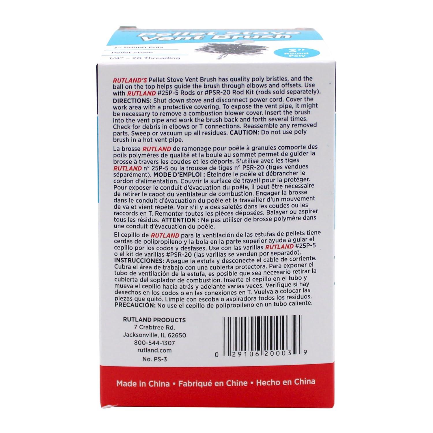 Rutland Round Poly Pellet Stove Vent Brush