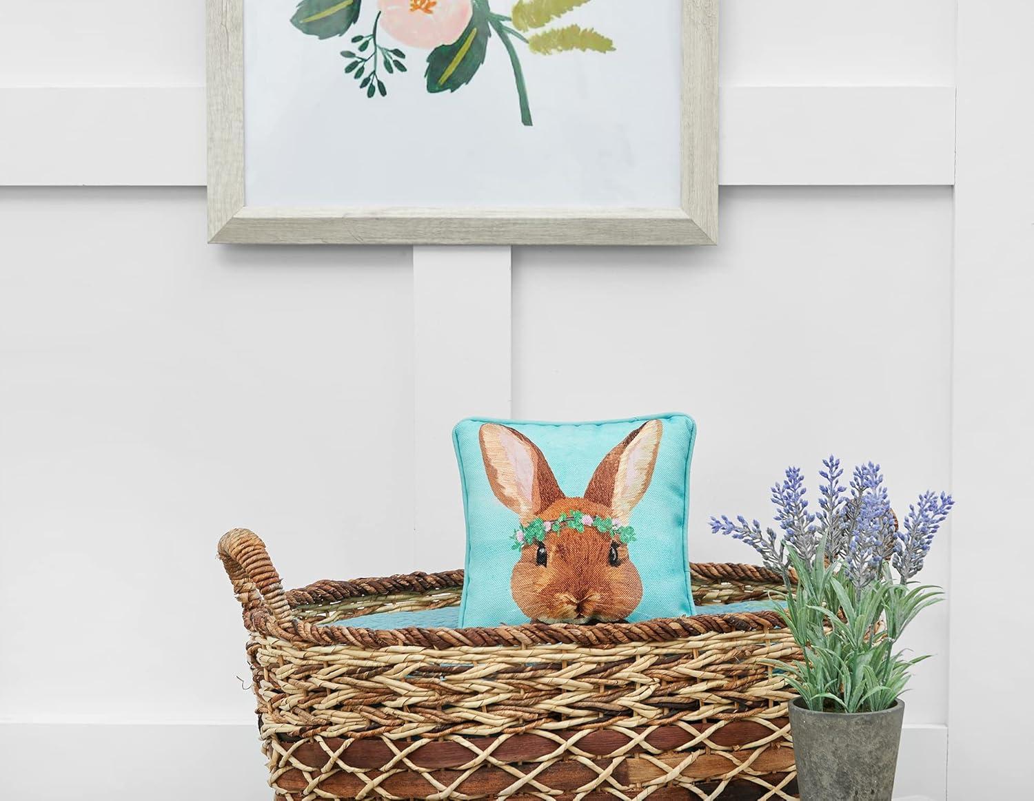 C&F Home 8" x 8" Clover Easter Spring Themed Bunny Spring Small/Petite Printed Accent Throw Pillow