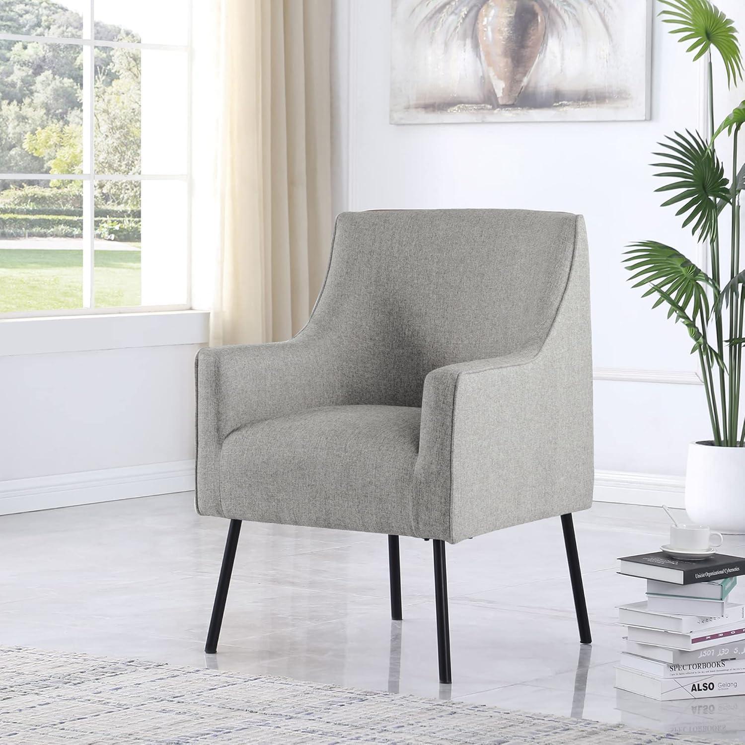 HomePop 20.9" Seat Height Modern Fabric Accent Chair in Gray