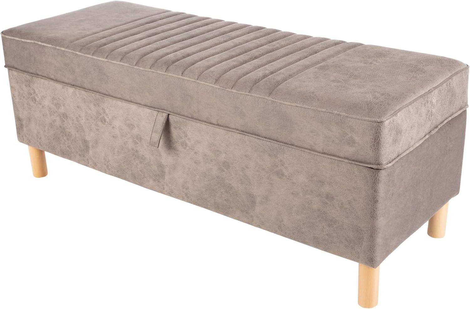Lavish Home Upholstered Storage Ottoman with Lift Top