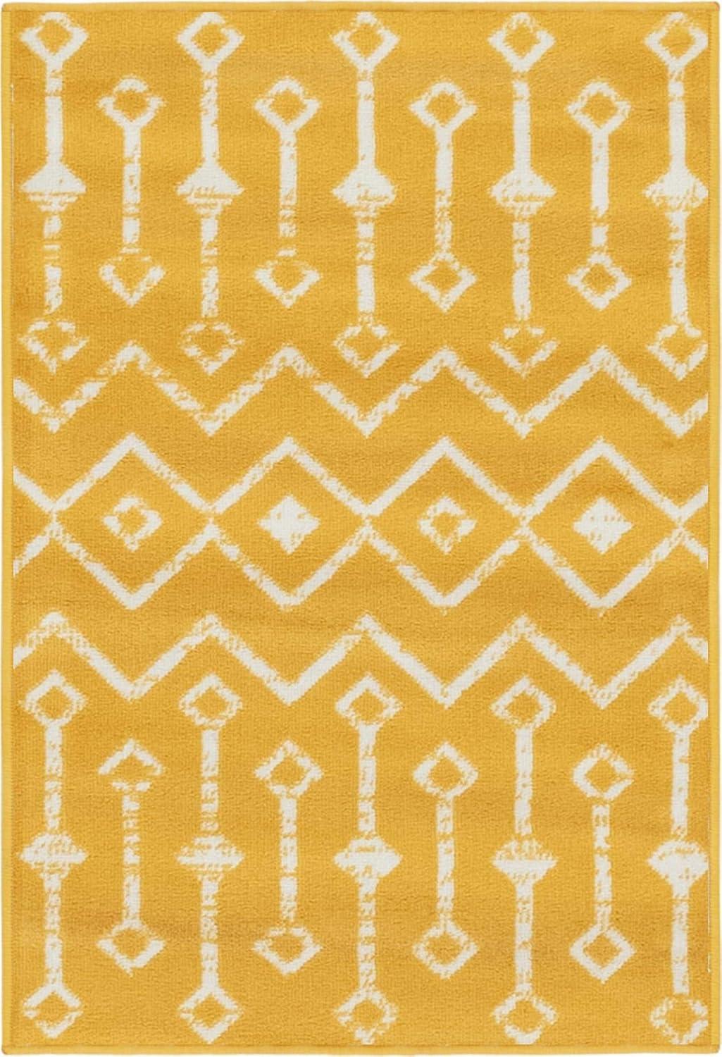 Unique Loom 2' 2 x 3' 1 Rectangle Moroccan Trellis Yellow Area Rug