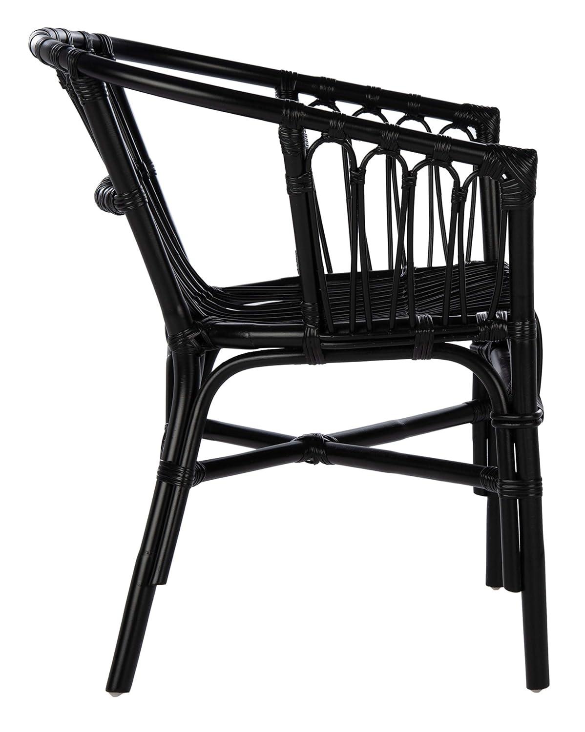 Adriana Rattan Accent Chair - Set of 2 - ACH6505 - Black - Safavieh