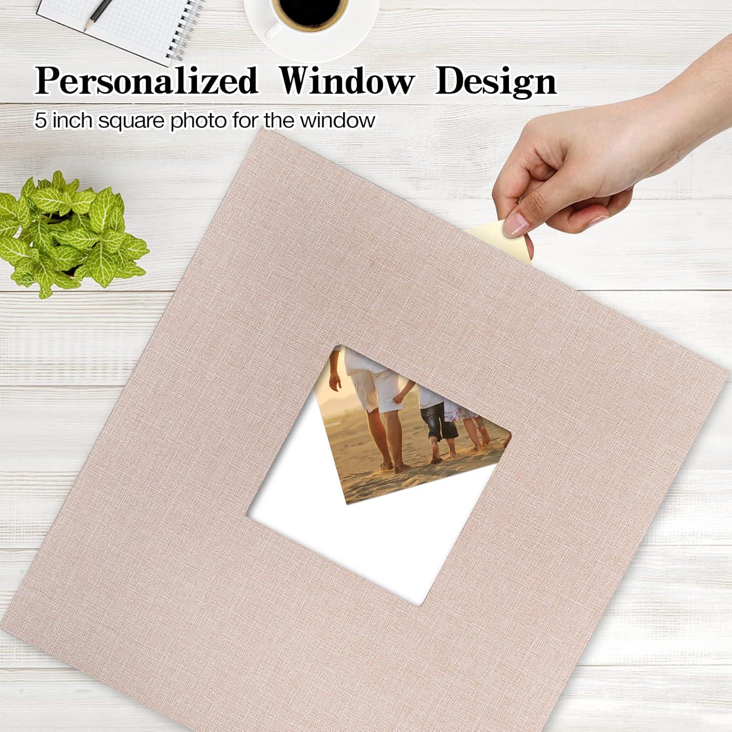 BEACHWATER POOL & SPA, LLC Linen Hardcover Photo Albu 1000 Photos Large Capacity For Family Wedding Anniversary Baby Vacation (Beige, 1000 Pockets)