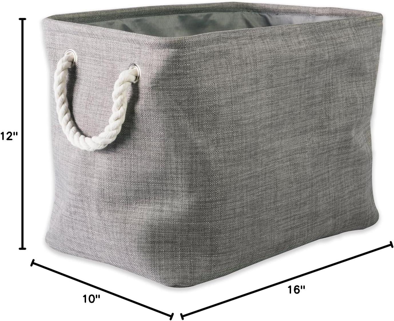 16" x 10" x 12" Medium Polyester Variegated Rectangle Storage Bin Gray - Design Imports: Decorative Storage, No Assembly