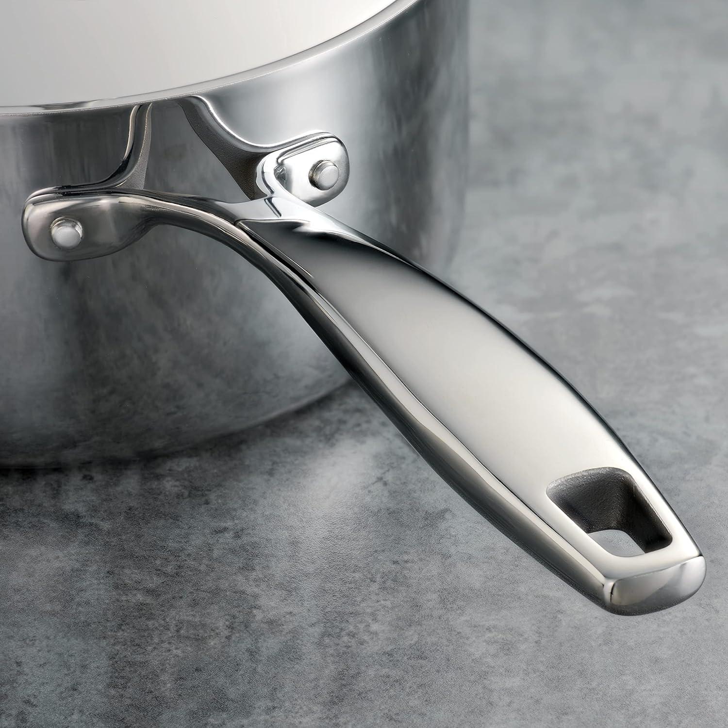 3-Quart Stainless Steel Induction-Ready Saucepan with Lid