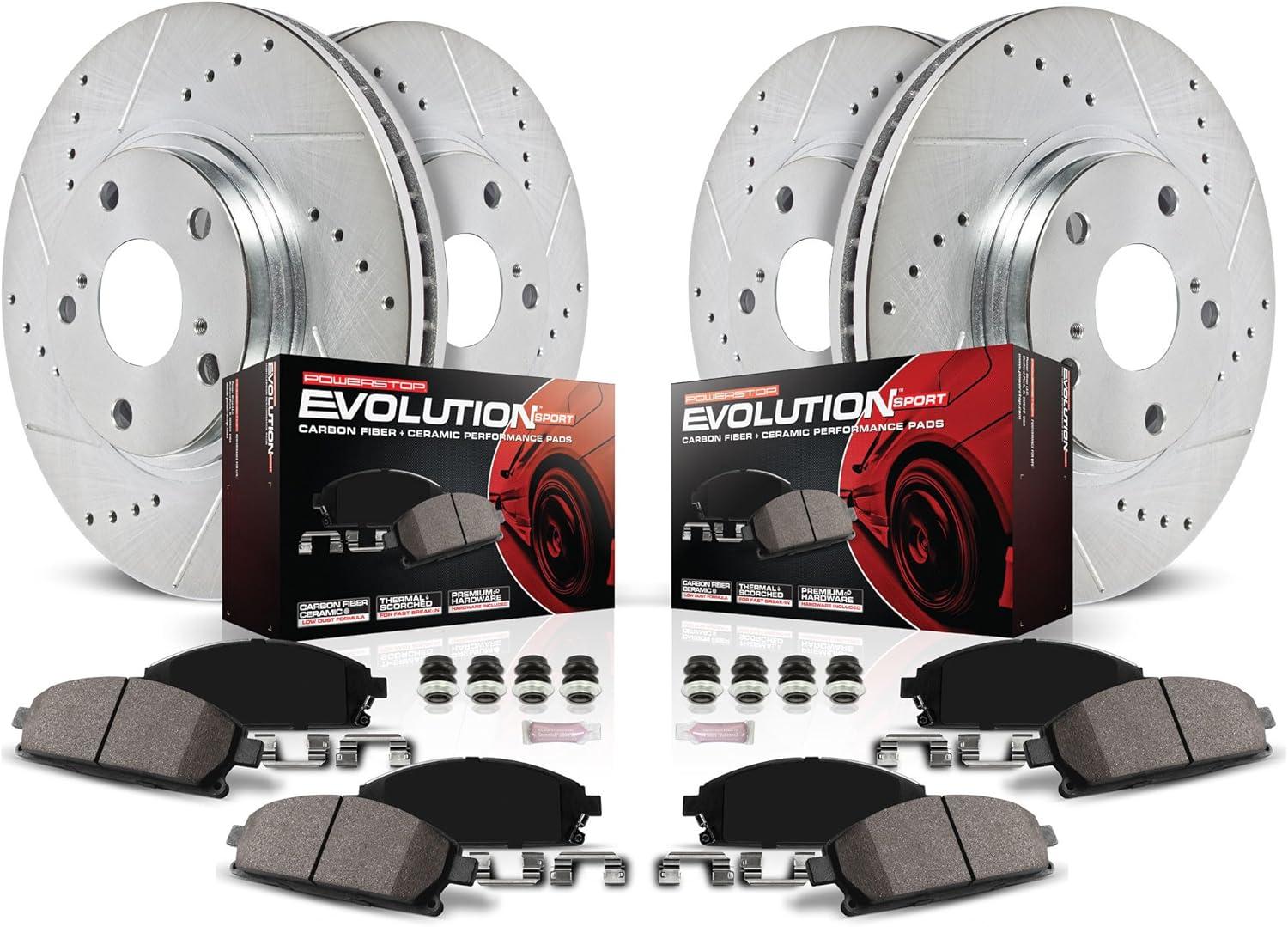 PowerStop Front and Rear Z23 Evolution Sport Carbon-Fiber Ceramic Brake Pad and Drilled & Slotted Rotor Kit Fits: MERCEDES-BENZ Select Models K7828