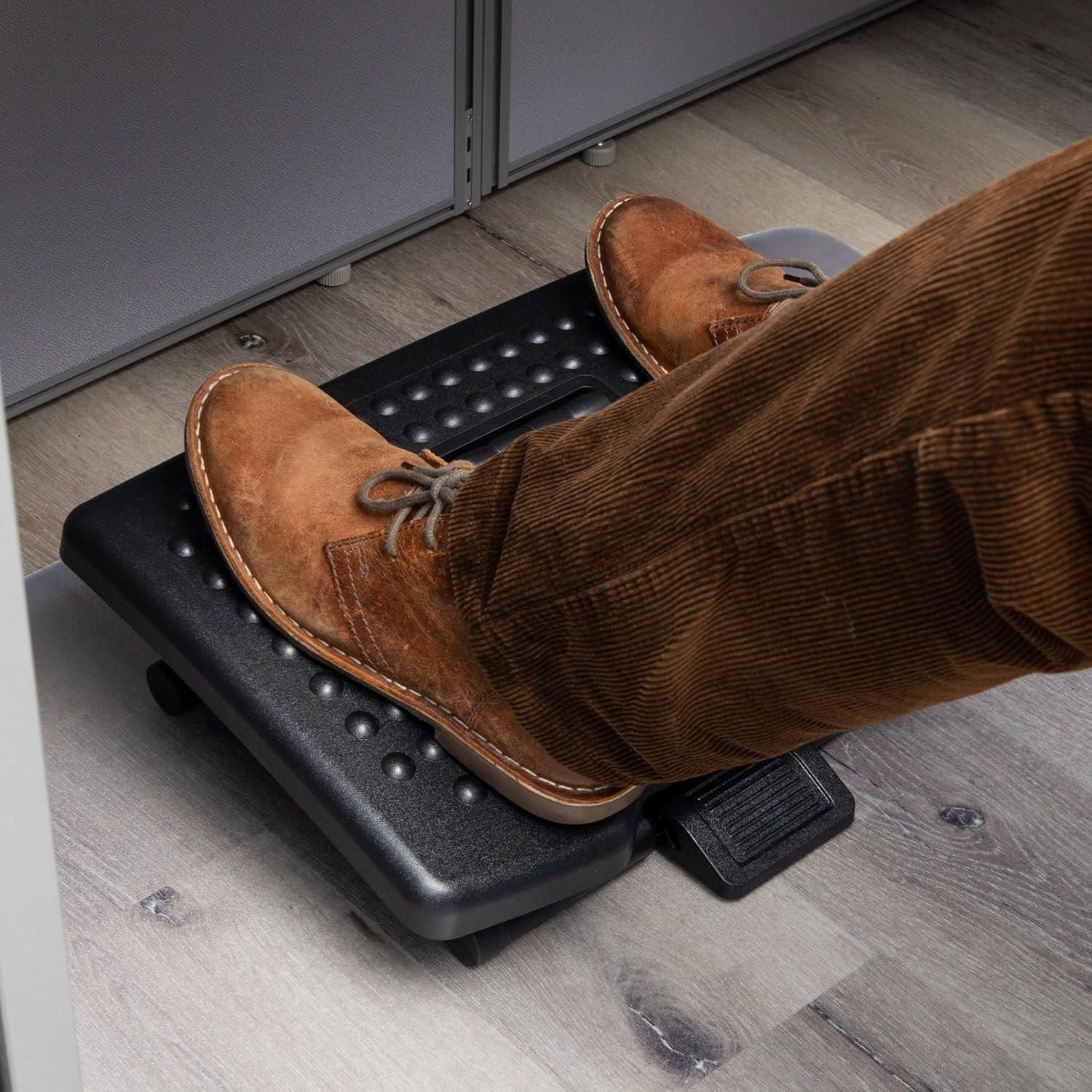 Mind Reader Mind Reader Foot Rest, Under Desk at Work, Ergonomic, Height Adjustable, Plastic, 18"L x 13"W x 6.75"H