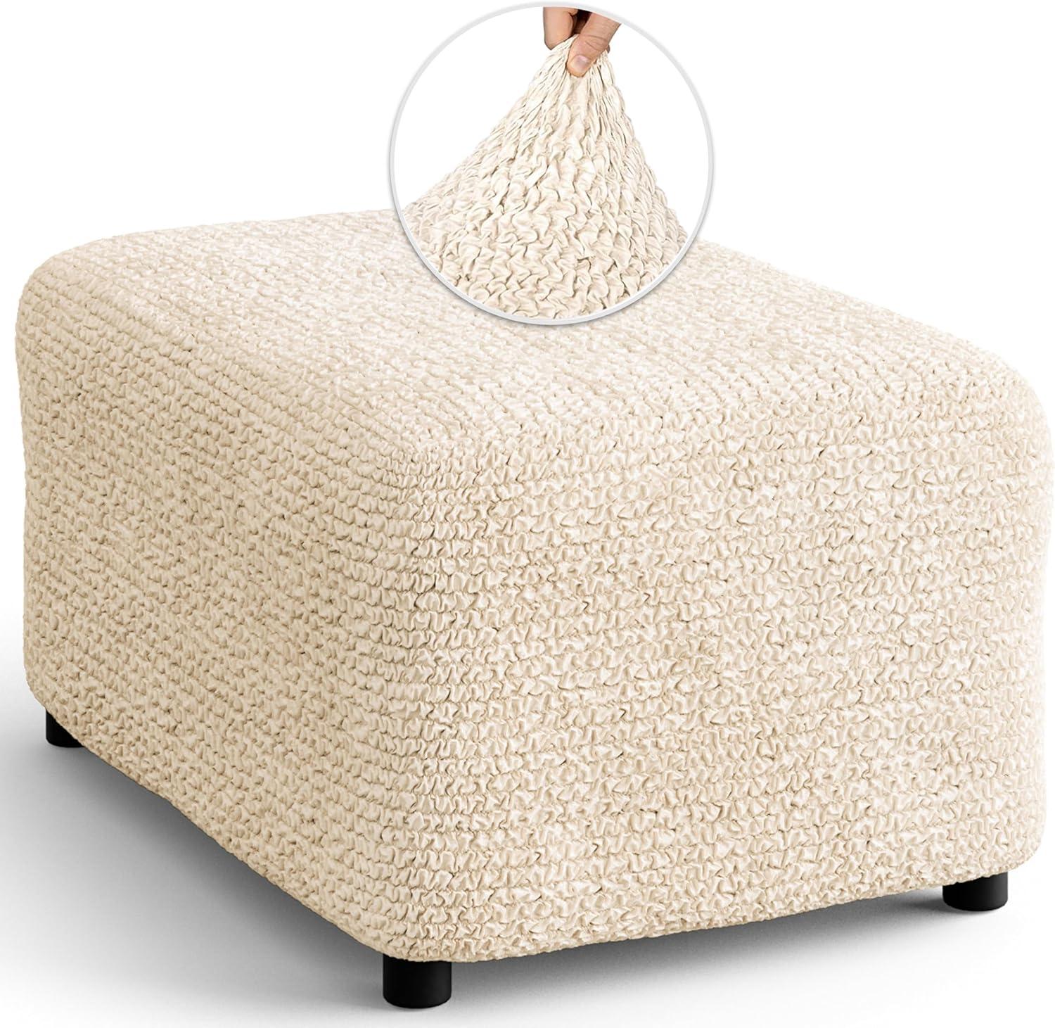 Stretchy Slipcover for Ottoman - Easy to Clean & Durable - Microfibra Collection