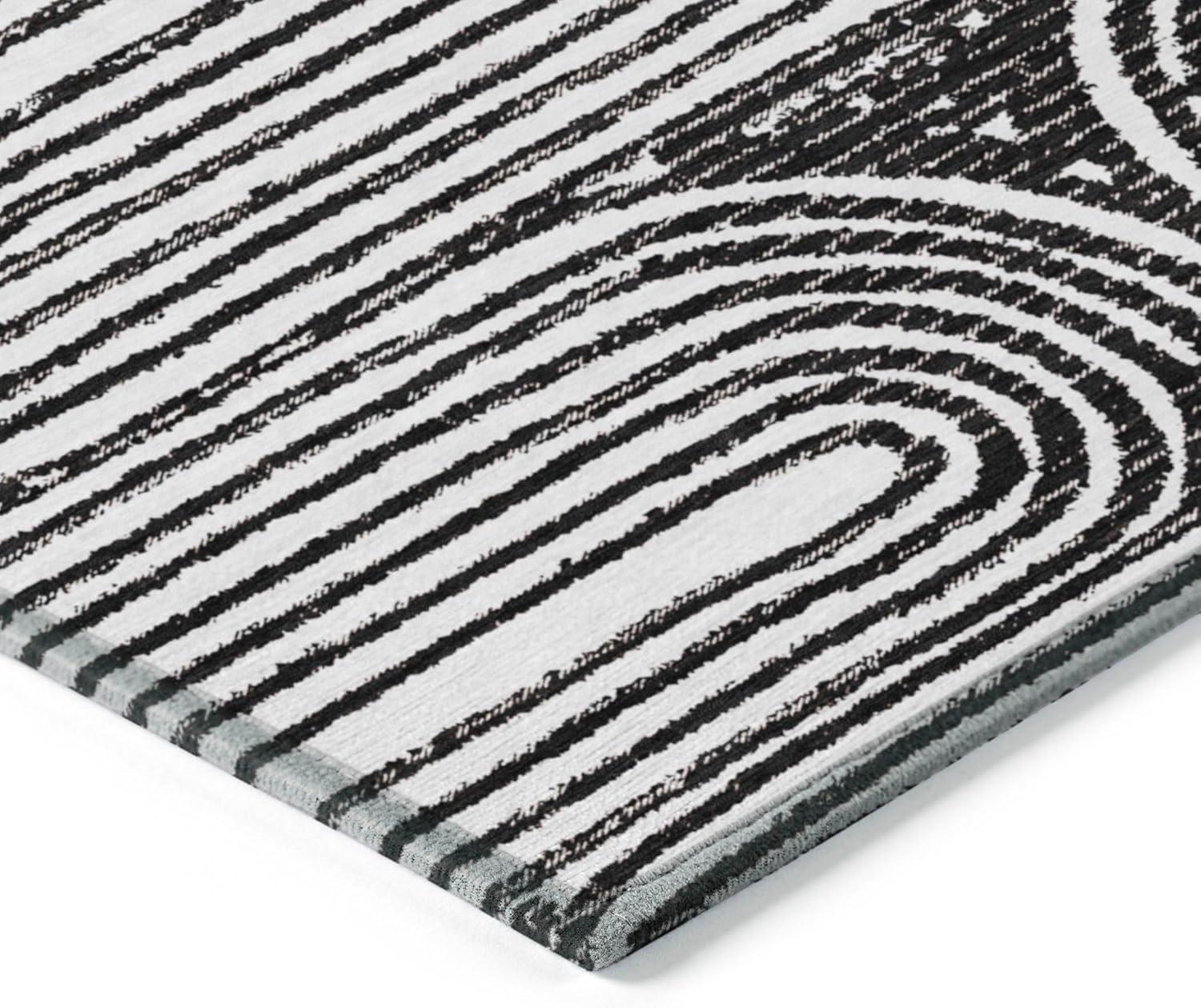 Addison Rugs Chantille ACN140 Black 2'3" x 7'6" Indoor Outdoor Hallway Runner Rug, Stain Resistant Washable Kitchen Area Carpet for Bathroom, Laundry and Bedroom