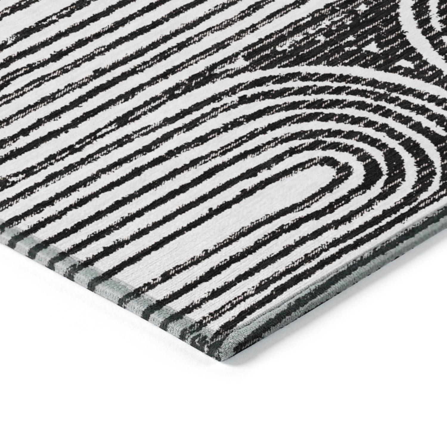 Chantille ACN540 Black 2 ft. 3 in. x 7 ft. 6 in. Machine Washable Indoor/Outdoor Geometric Runner Rug