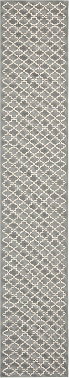Courtyard CY6919 Power Loomed Indoor and Outdoor Runner Rug - Anthracite/Beige - 2'3"x18' - Safavieh
