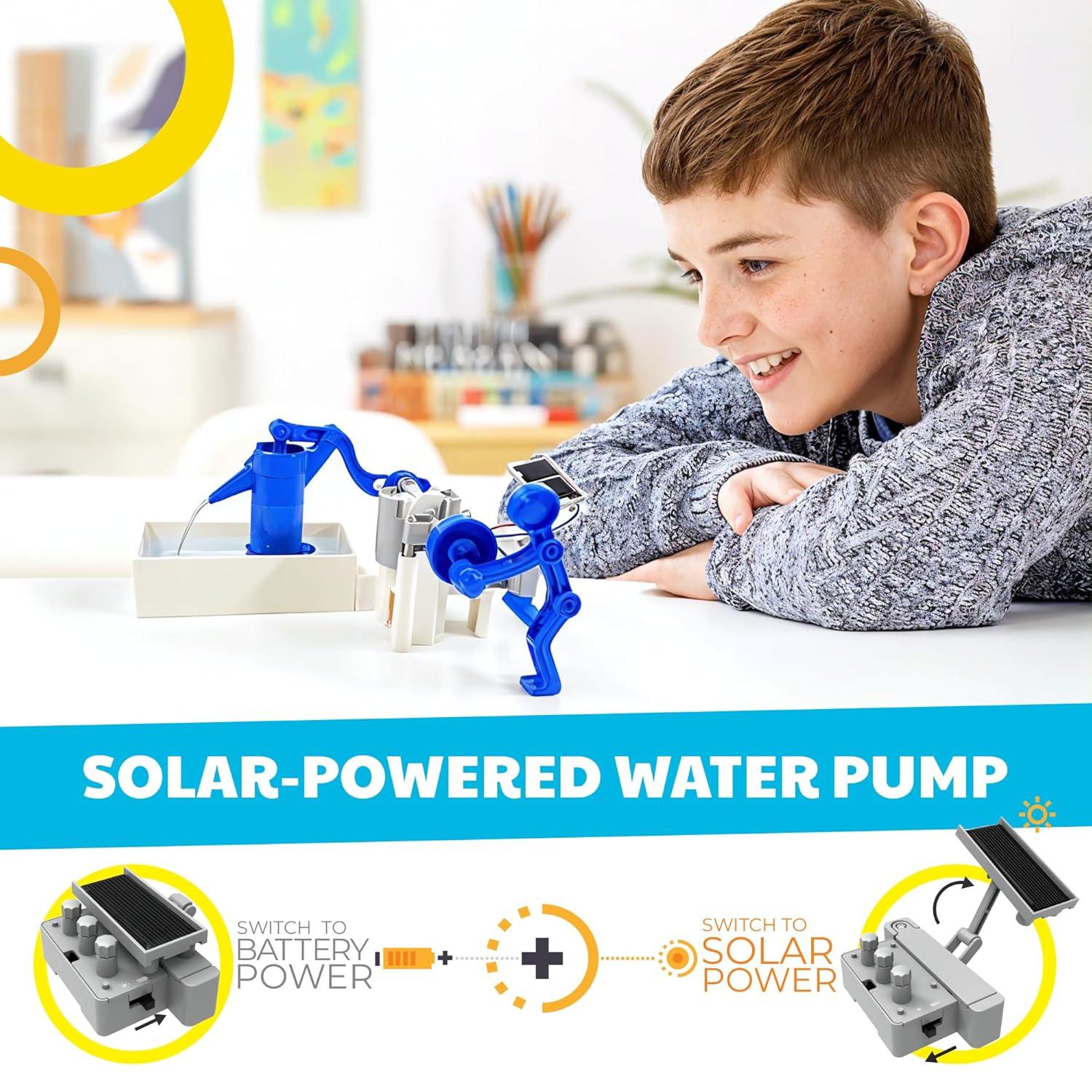 Hybrid Solar and Engine-Powered Water Pump Science Art Skill Toy Kit