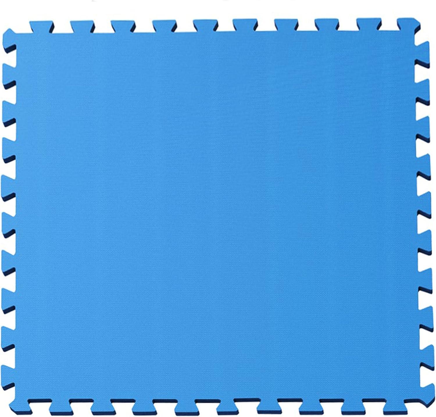 Foam Flooring Tiles – 16-Pack Interlocking EVA Foam Pieces – Non-Toxic Floor Padding for Playroom, Gym, or Basement by Stalwart (Blue)