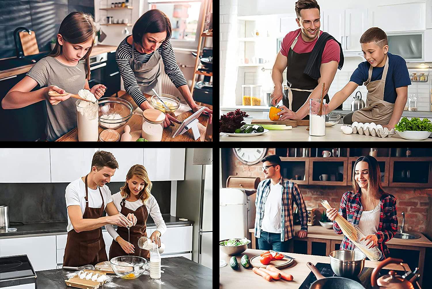 Glass Storage Jars with Bamboo Airtight Lids, Set of 5 Glass Canisters Sets for Kitchen Pantry