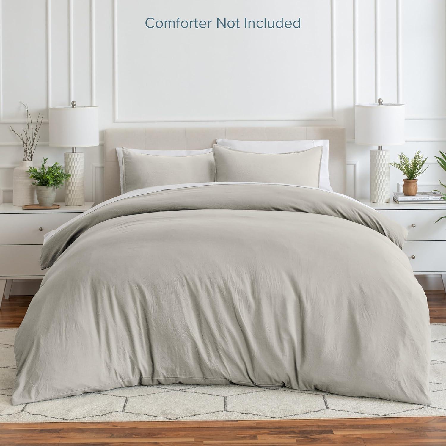 Bare Home Washed Microfiber Duvet Cover Set