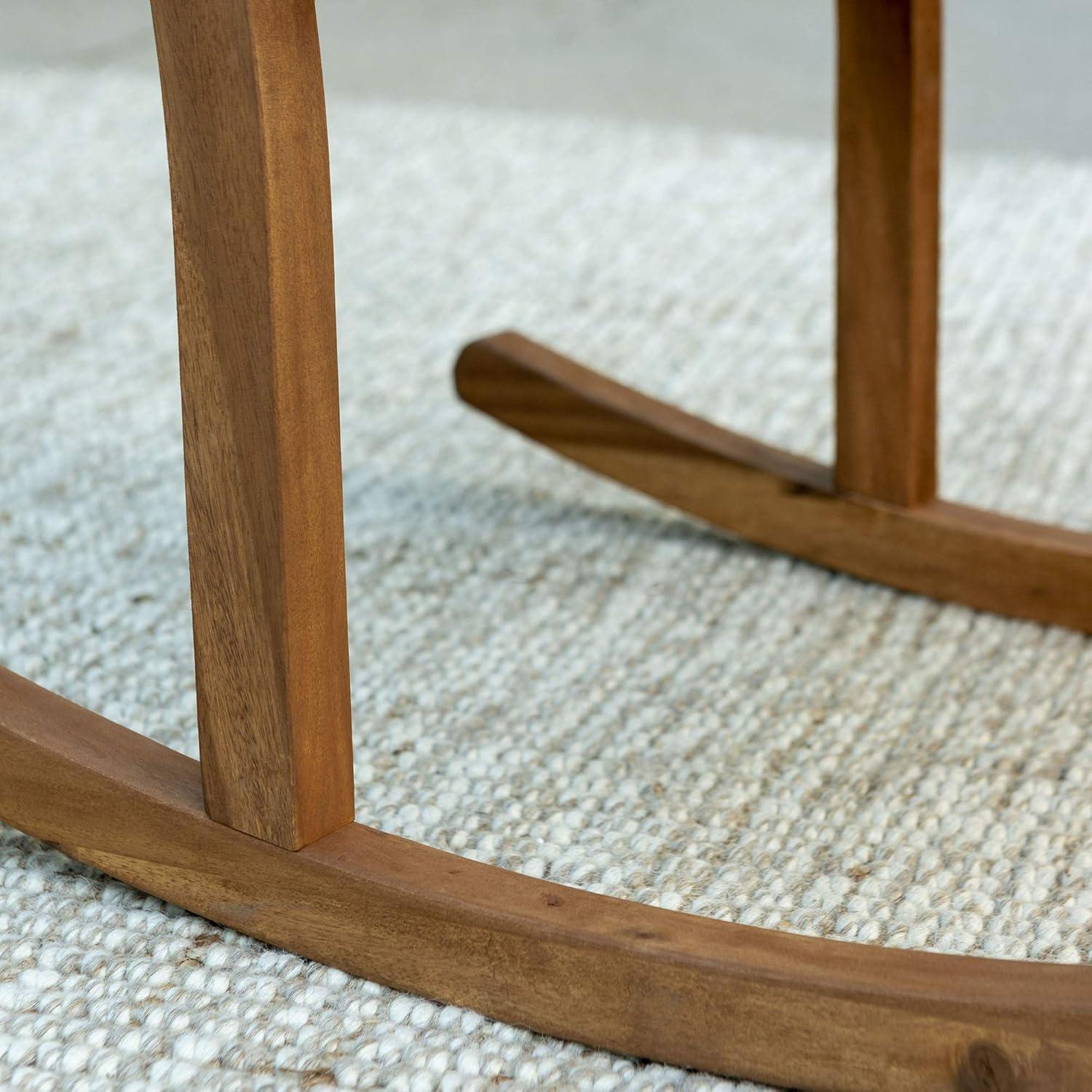 Outdoor Wood Patio Rocking Chair in Brown