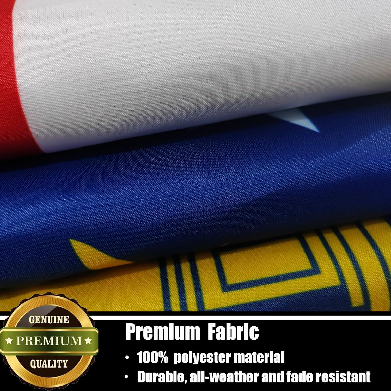 Georgia State Flag 3x5 ft, 3 Ply Polyester Double Sided GA Flag with Vibrant Print/4 Rows Hemming/Brass Grommets