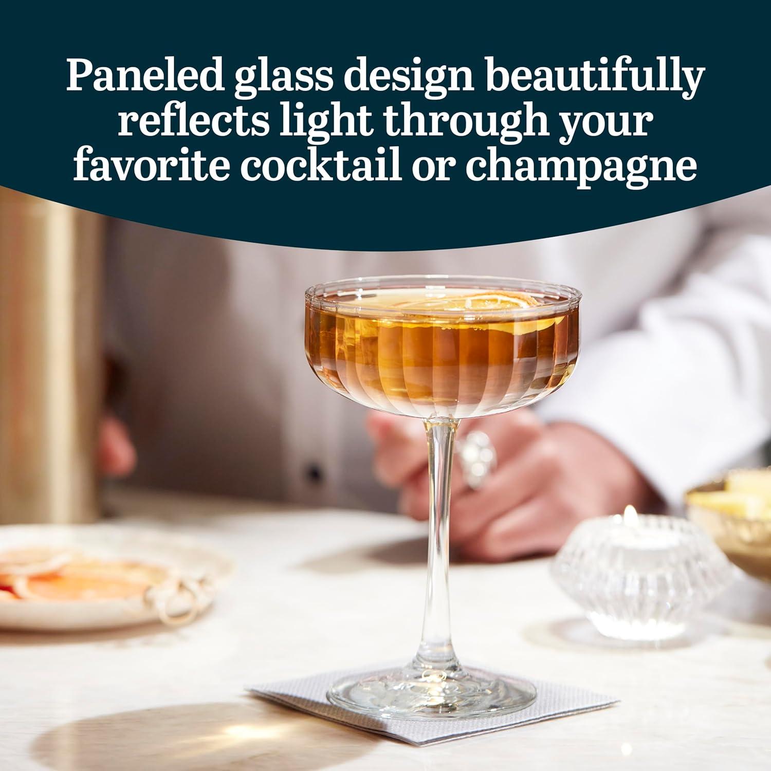 Paneled Coupe Cocktail Glasses