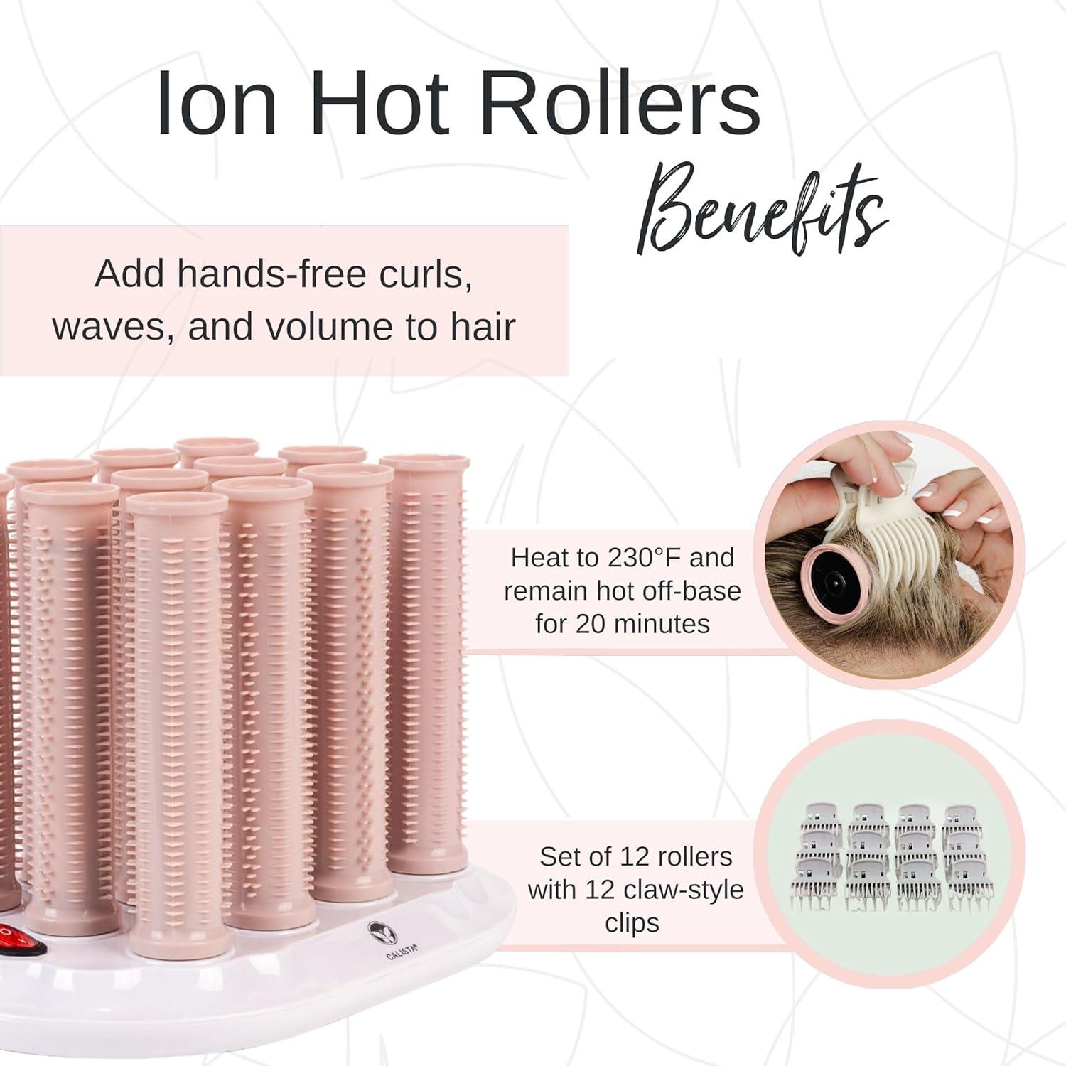 Calista Ion Hot Hair Rollers, 12 ct - Long
