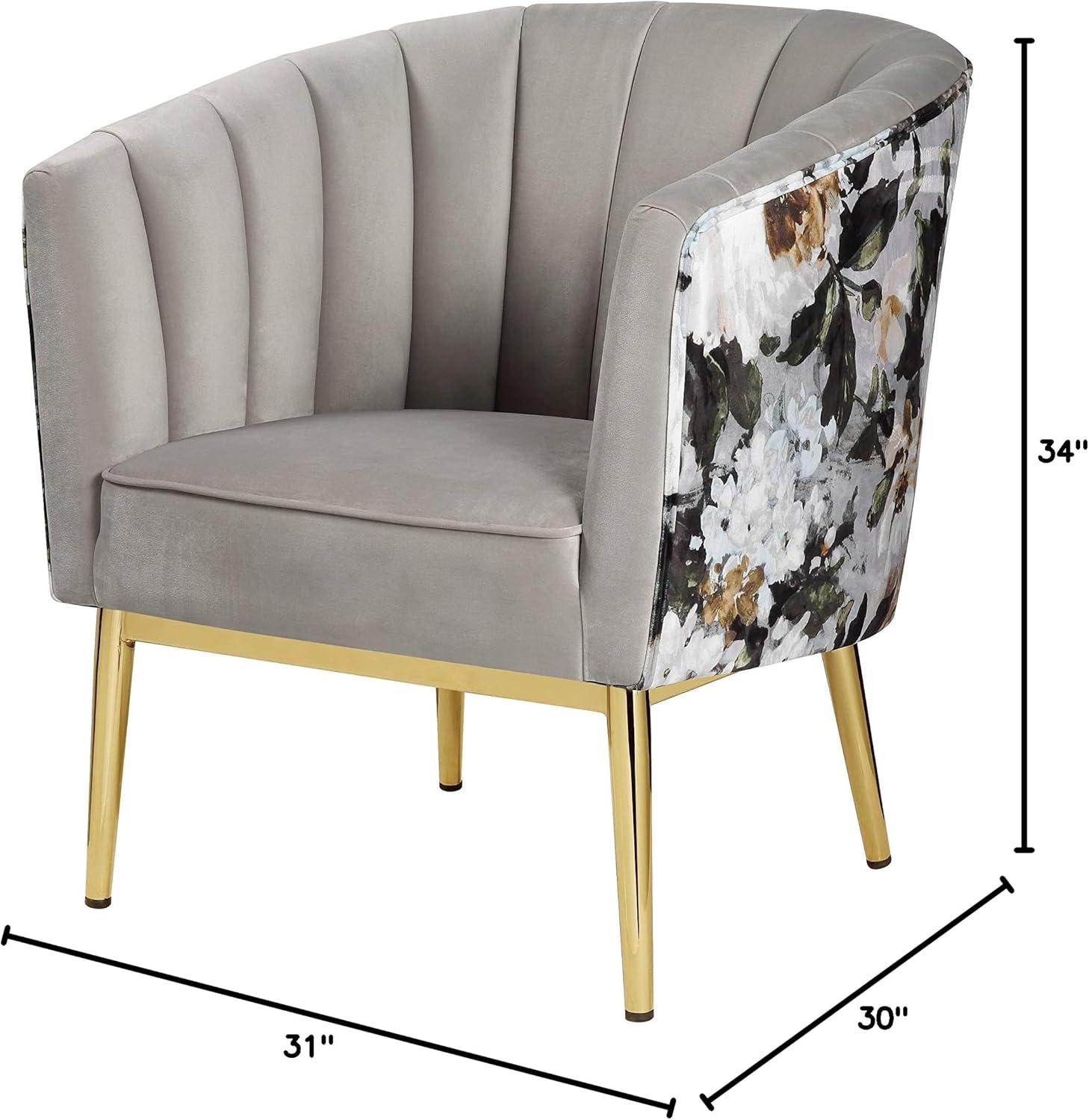 31" Colla Accent Chair Gray Velvet/Gold - Acme Furniture