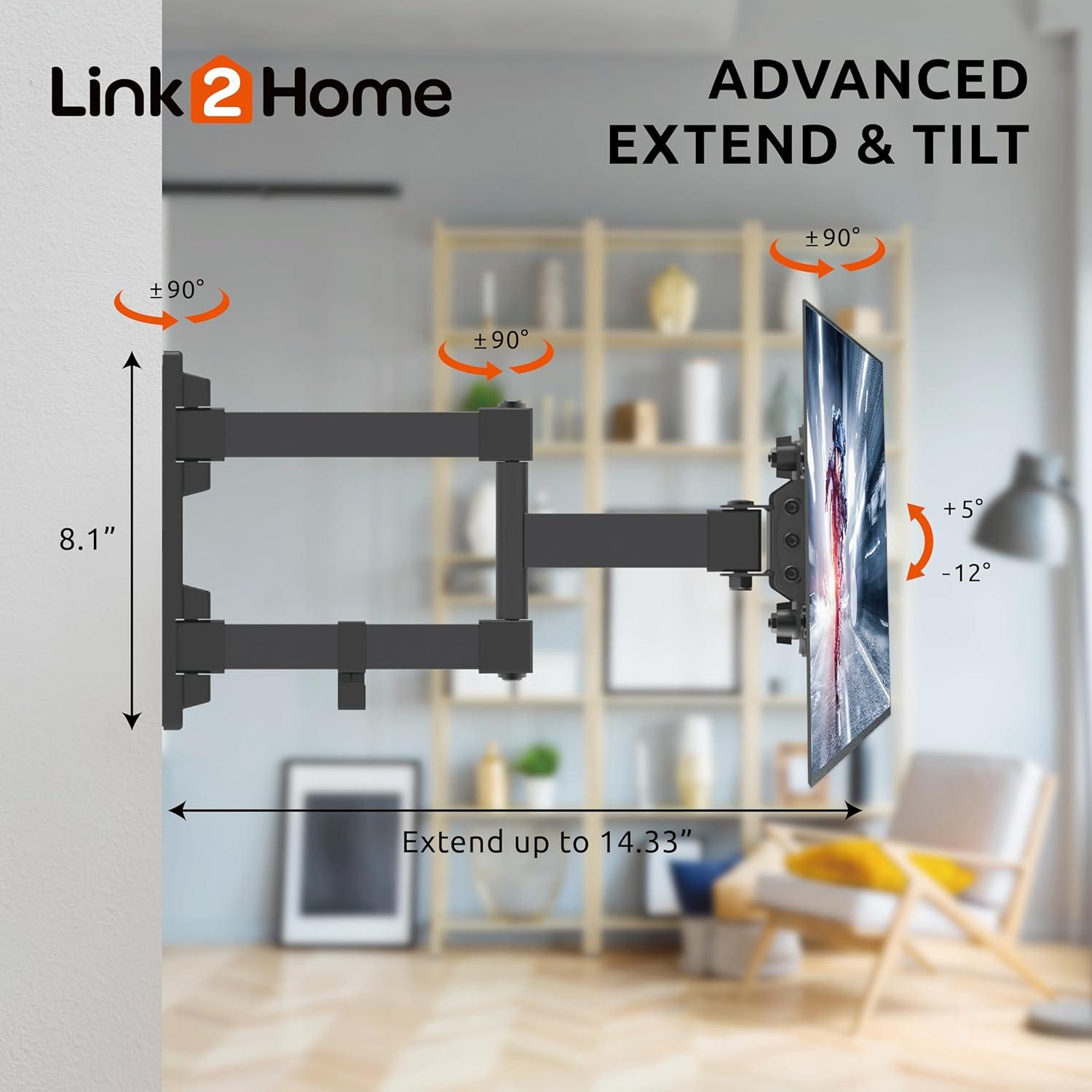 FULL MOTION TV wall mount for 13''-47'' Flat Panel TVs up to 30 lbs.