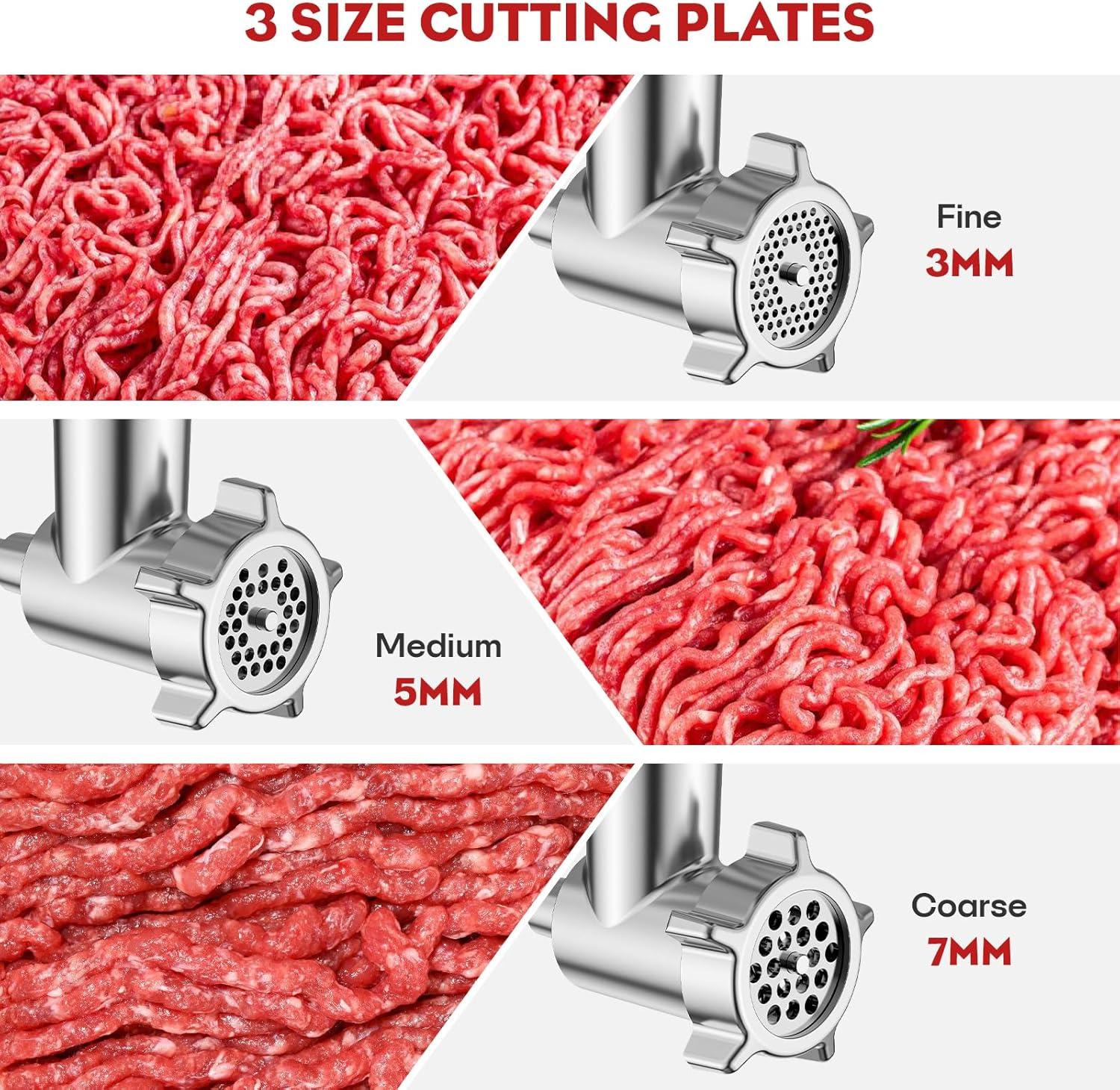 Meat Grinder & Stainless Steel Slicer Shredder Attachment for KitchenAid Stand Mixer, Meat Grinder for Kitchenaid Mixer with Sausage Stuffer Tubes, Cheese Grater Attachment for Kitchenaid Stand Mixer