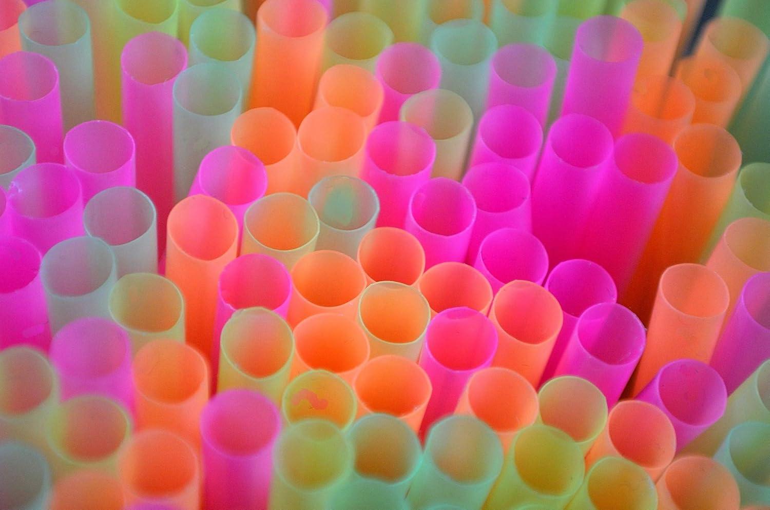 500-Pack Multicolor Flexible Plastic Drinking Straws