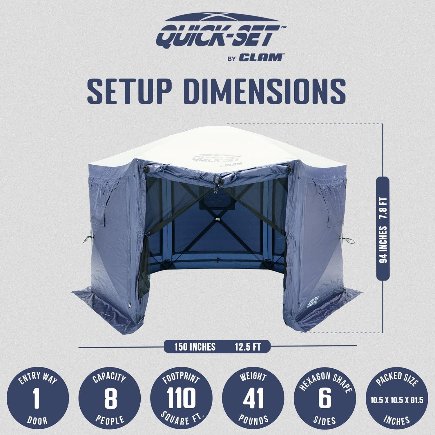 Clam CLAM Quick-Set Pavilion Portable Outdoor Canopy Shelter