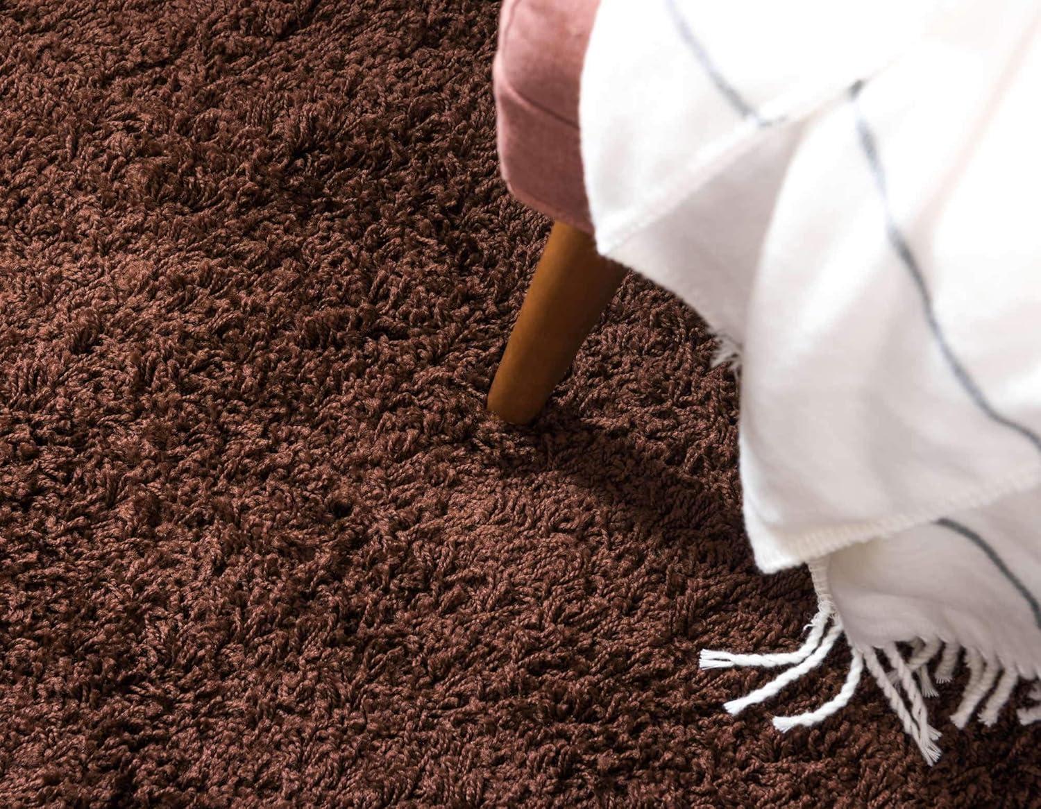 Unique Loom 8' 0 x 10' 0 Solid Shag Chocolate Brown Area Rug