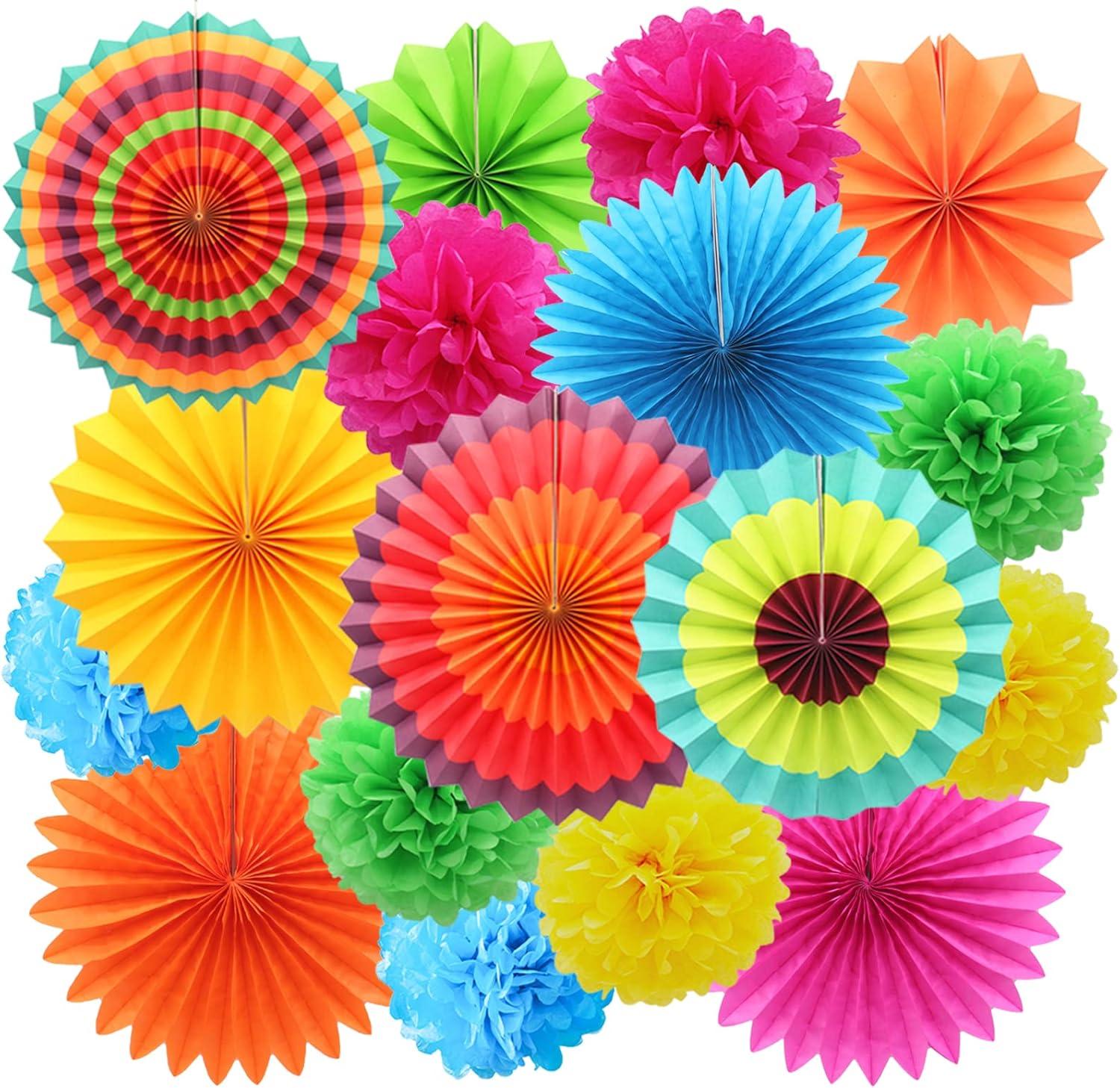 Party Hanging Paper Fan Set, Paper Flower Balls, Birthday Parties, Wedding Events, Holiday Decorations