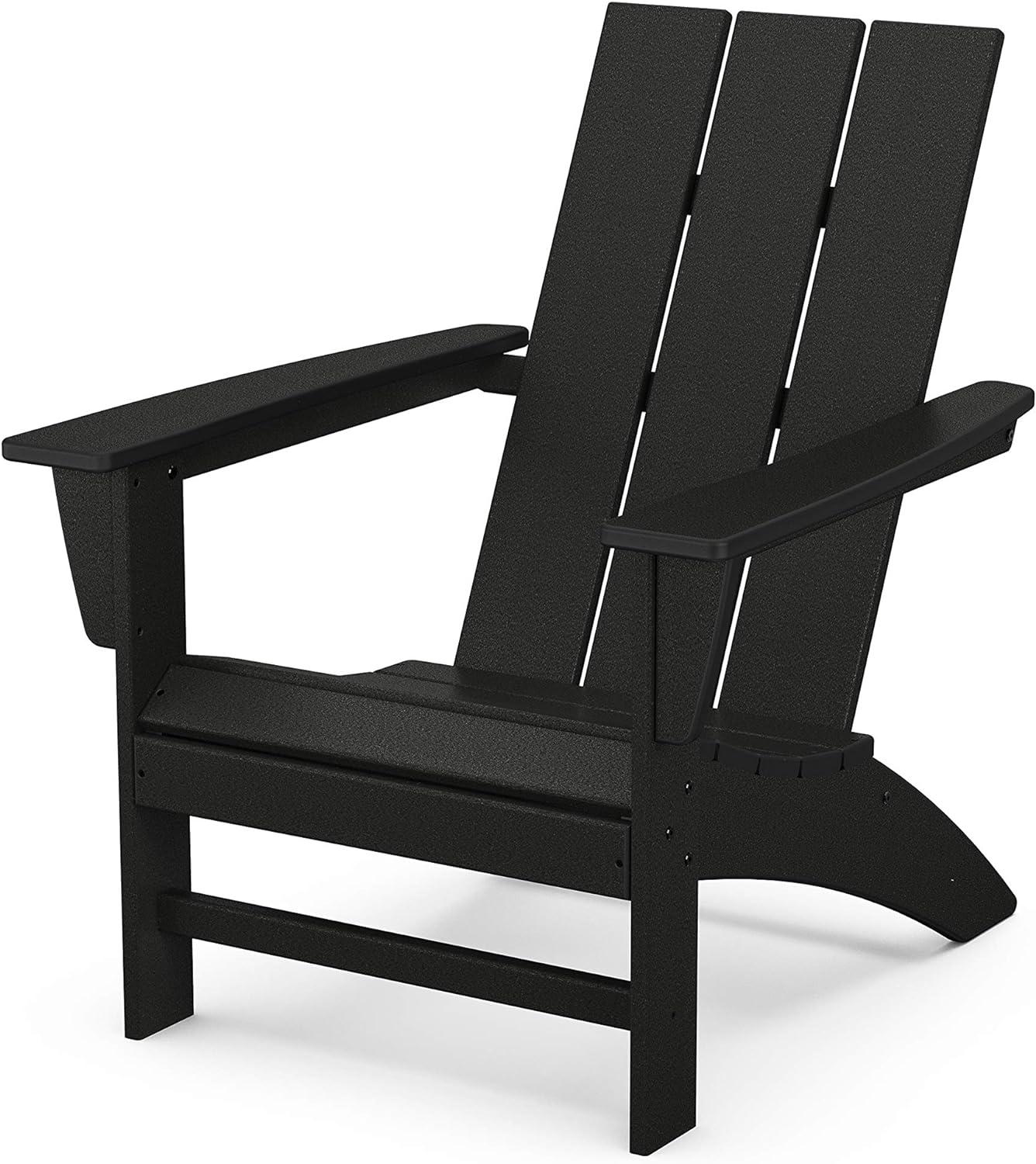 Syracuse Modern Black POLYWOOD Adirondack Outdoor Chair
