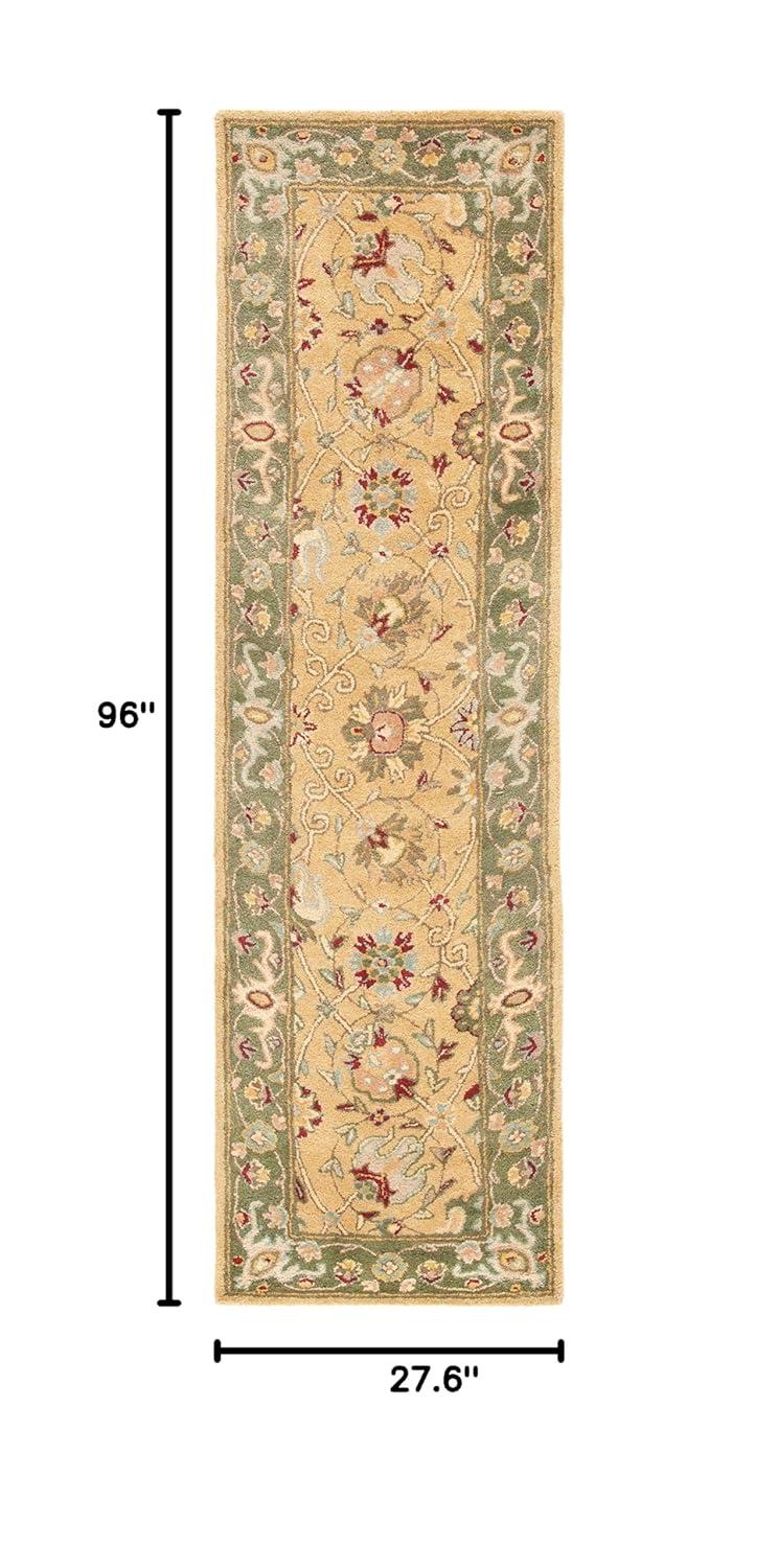 Antiquity AT21 Hand Tufted Indoor Runner Rug - Gold - 2'3"x8' - Safavieh