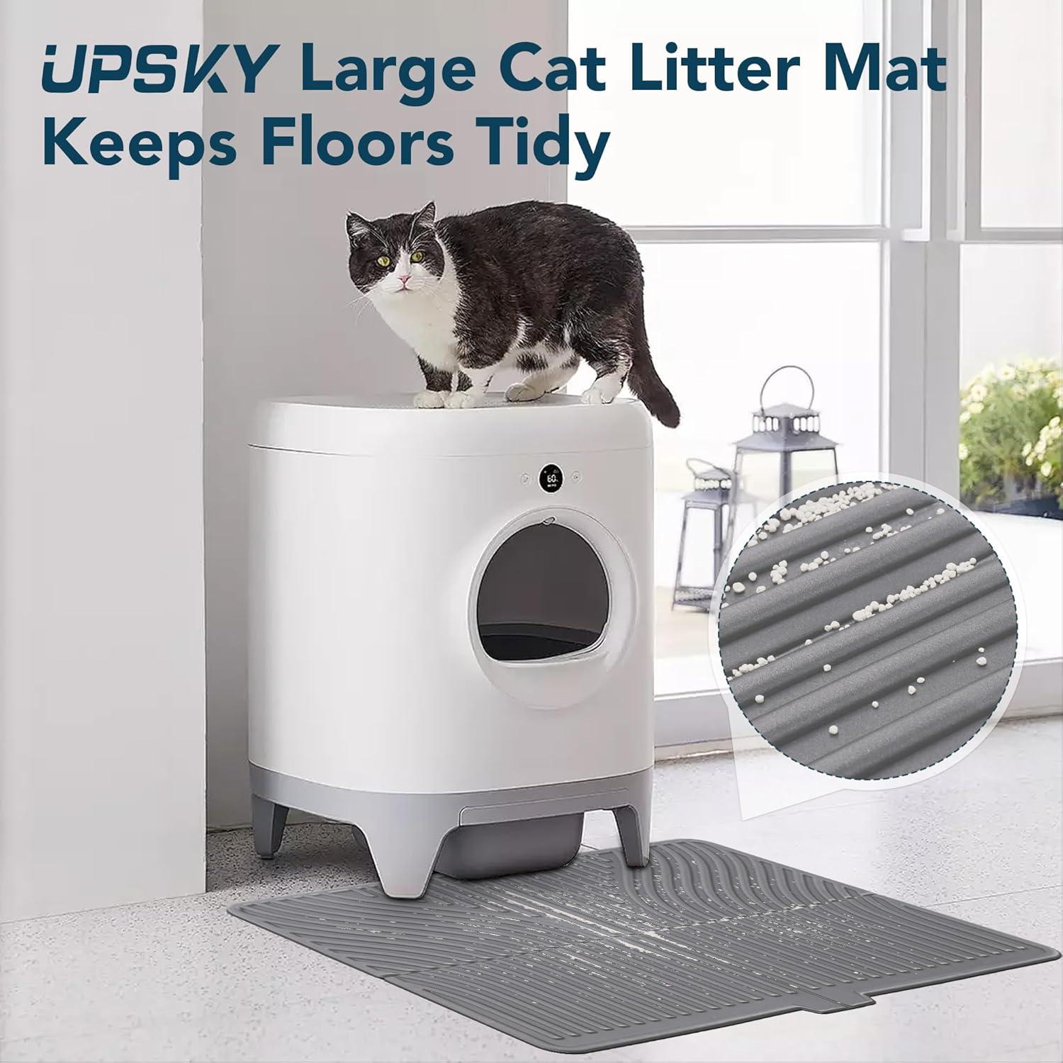 UPSKY Cat Litter Mat Kitty Litter Trapping Mat 31" x 24" Litter Box Mat Keep Floor Clean