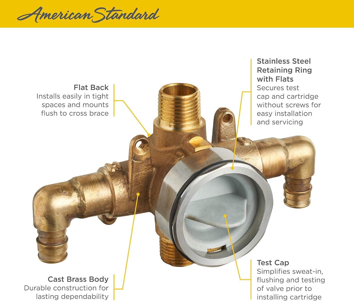 American Standard Flash Shower Rough-In Valve with PEX Inlet Elbows/Universal Outlets for Cold Expansion System