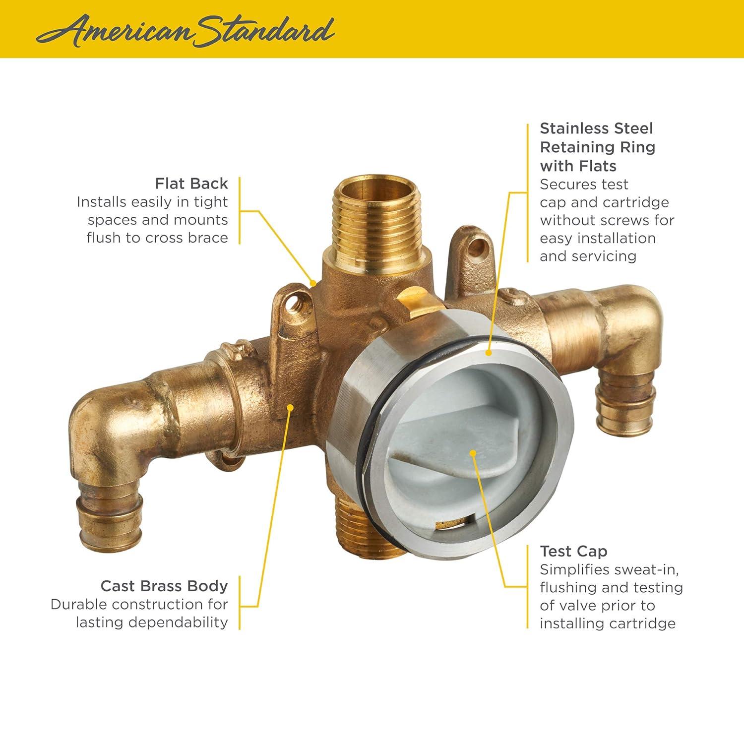 American Standard Flash Shower Rough-In Valve with PEX Inlet Elbows/Universal Outlets for Cold Expansion System