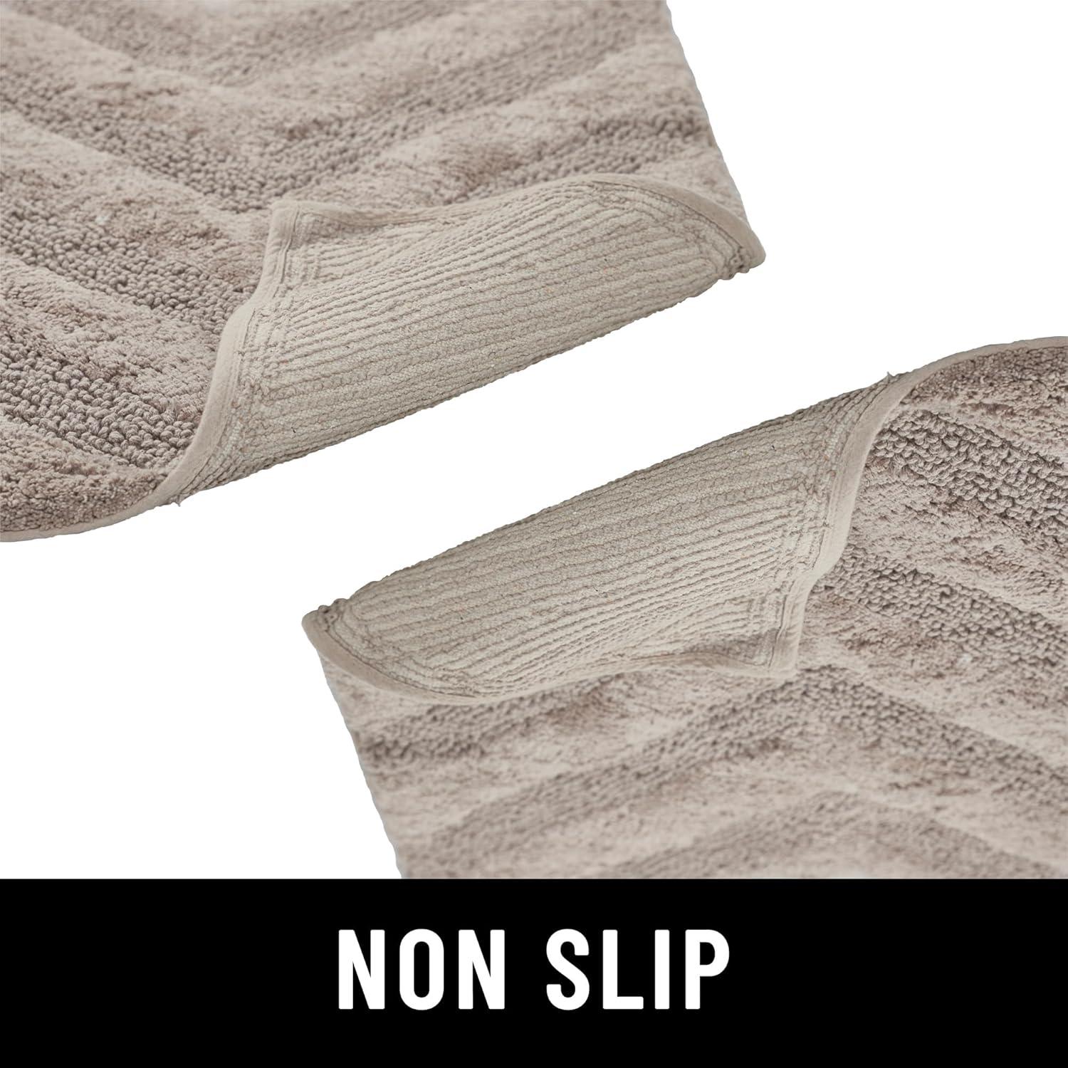 Better Trends Hugo 100% Cotton Tufted Non-Slip Backing Bath Rug 20" x 60" Runner - Beige